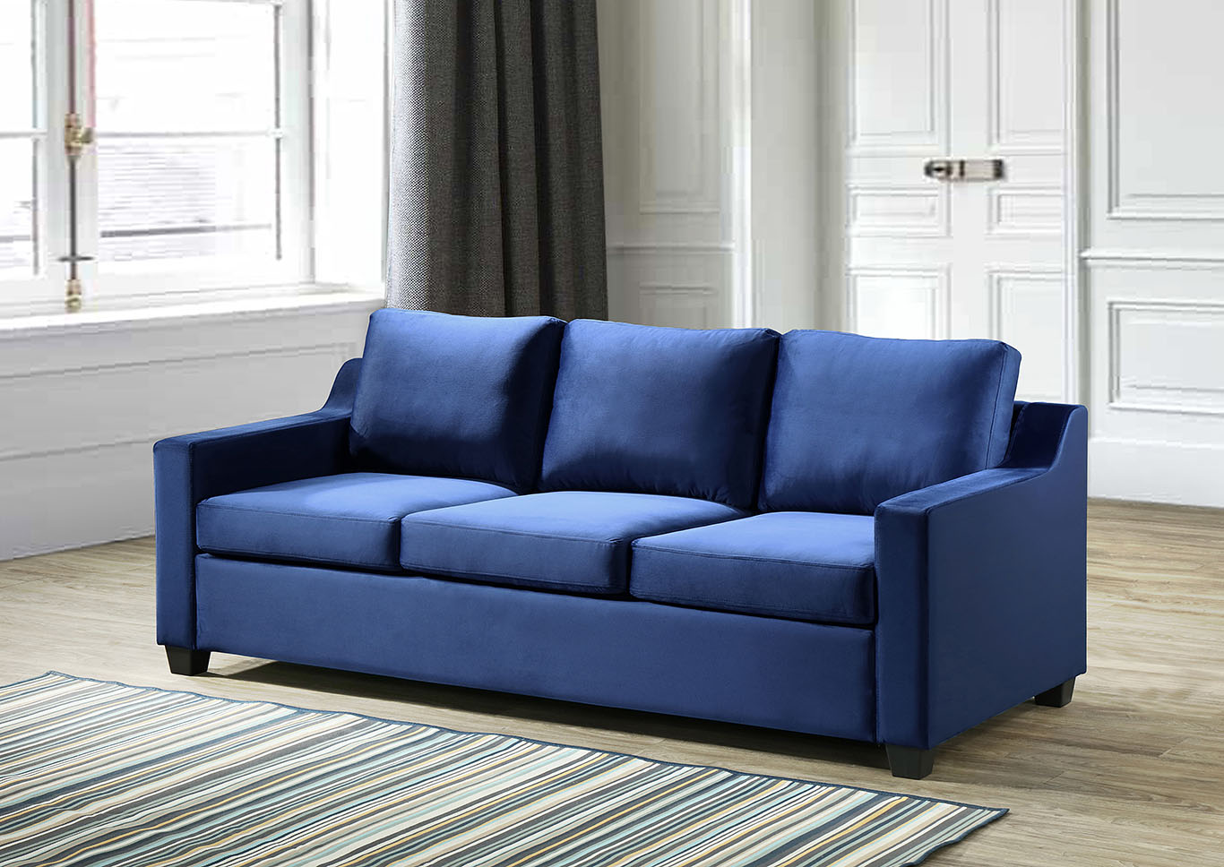 Ashley Navy Blue Stationary Sofa,Glory Furniture