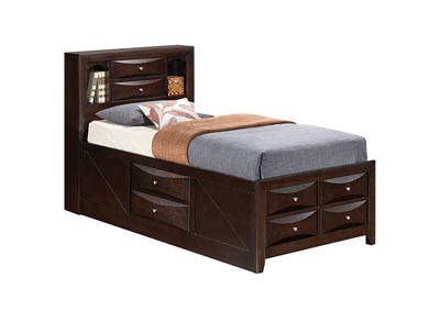 Image for Cappuccino Twin Storage Bookcase Bed