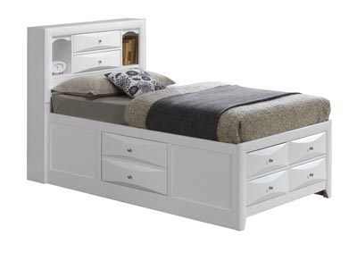 Image for White Twin Storage Bookcase Bed