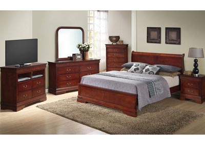 Image for Cherry King Low Profile Bed, Dresser & Mirror