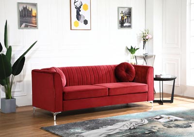 Image for Delray Burgundy Stationary Sofa