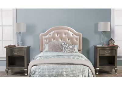 Karley Champagne Faux Leather Full Headboard with Frame