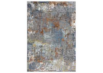 Skyler Maurice Area Rug Rust/Blue, 5'2"x7'2"