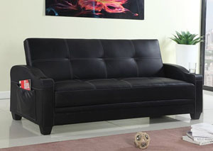Image for Black 3 Seater Sofa Bed- SX-103