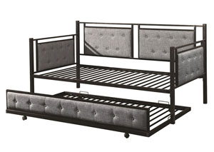 Black/Grey Daybed With Trundle