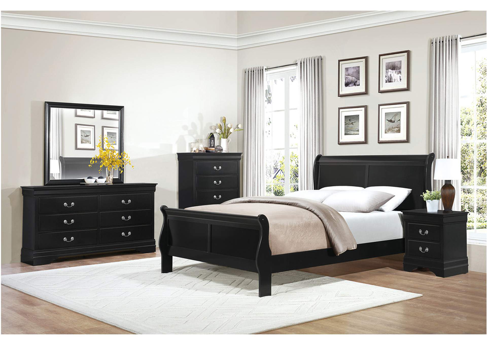 Mayville Black 2147Bk Bedroom Set,Homelegance