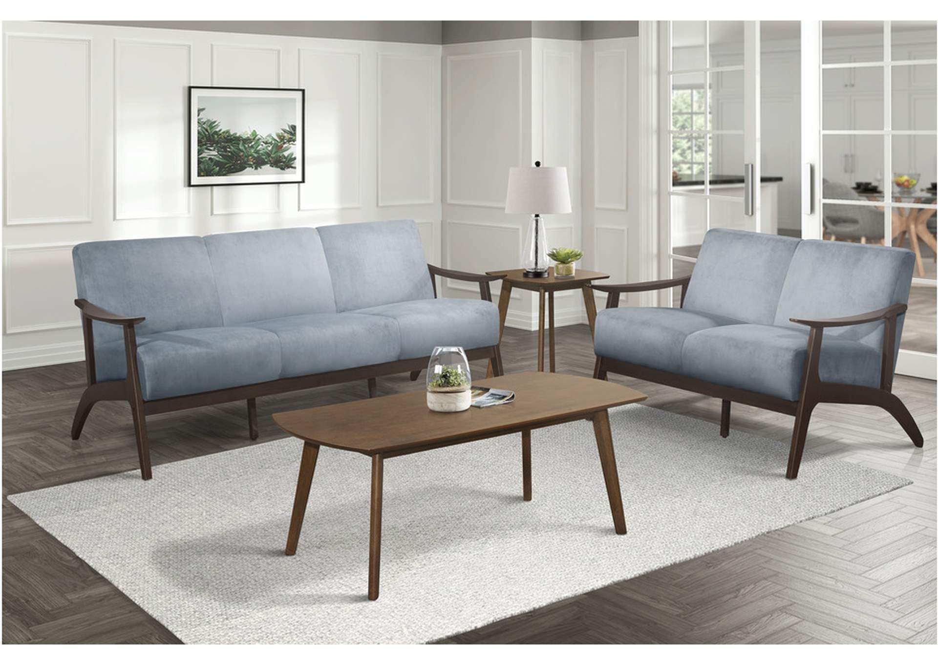 Carlson Gray 1032Bgy Living Room Sofa Set,Homelegance