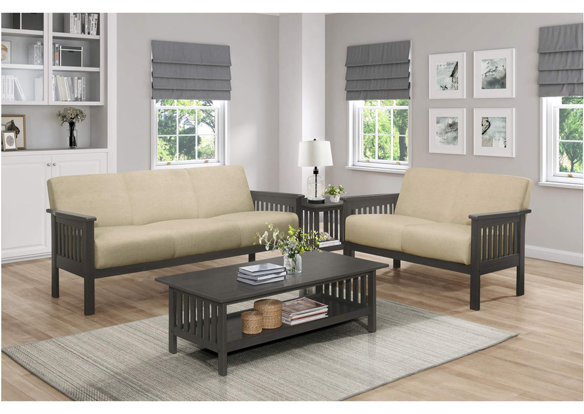 Lewiston Brown 1104 Living Room Sofa Set,Homelegance