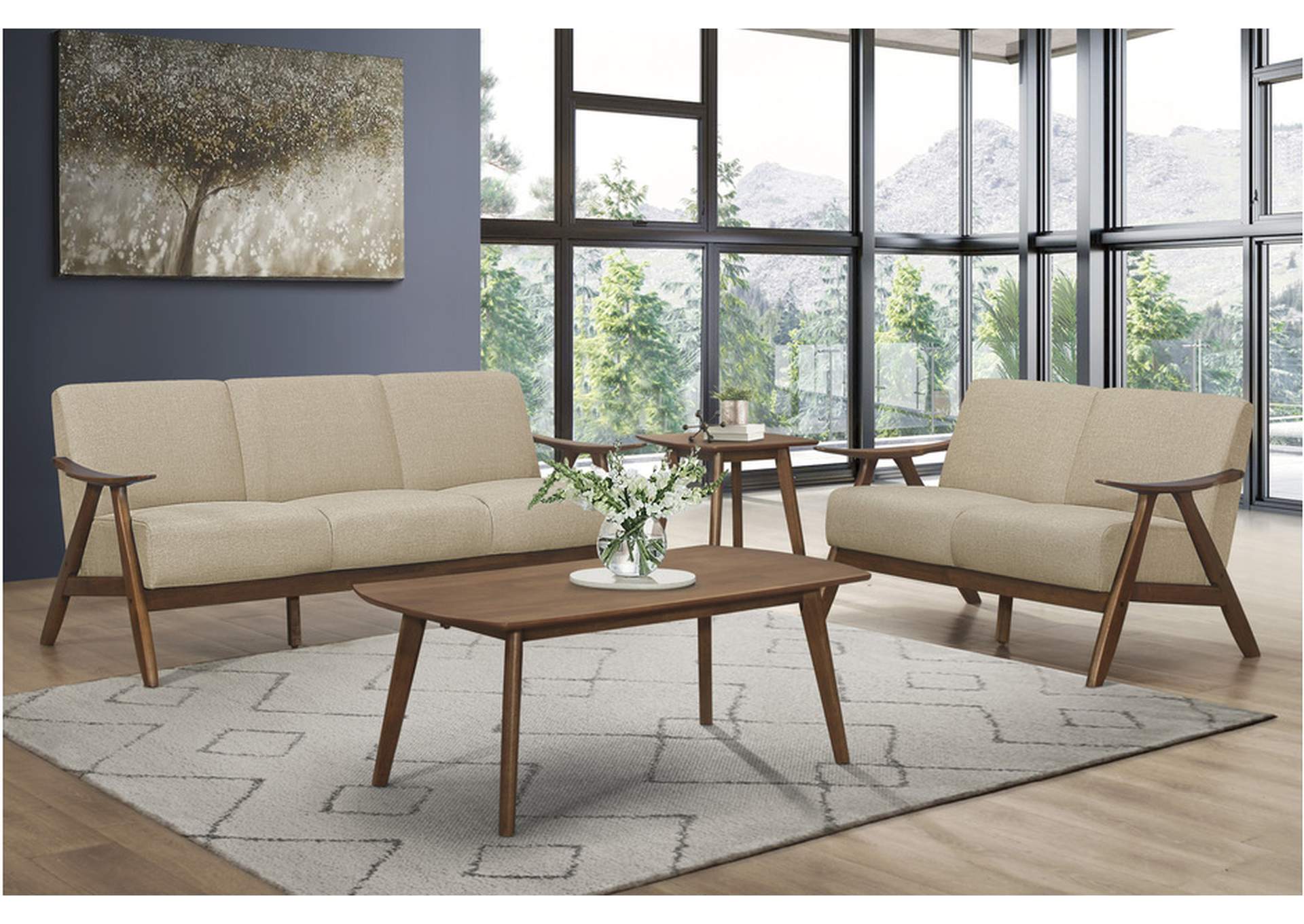 Damala Brown 1138 Living Room Sofa Set,Homelegance