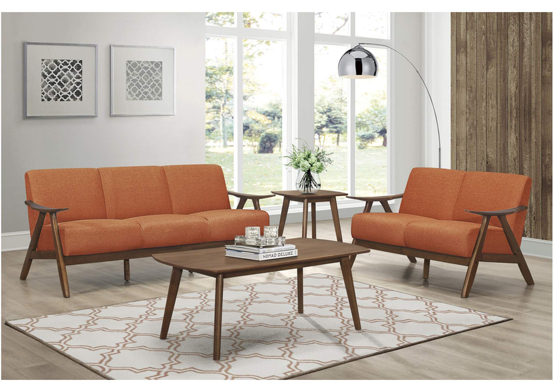 Damala Orange 1138 Living Room Sofa Set,Homelegance