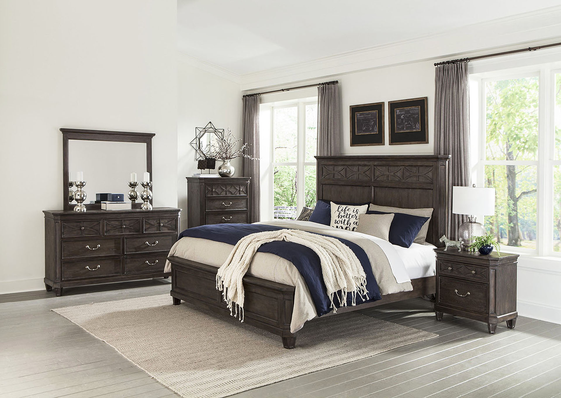 Sandpoint Grey Oak Mirror,Homelegance