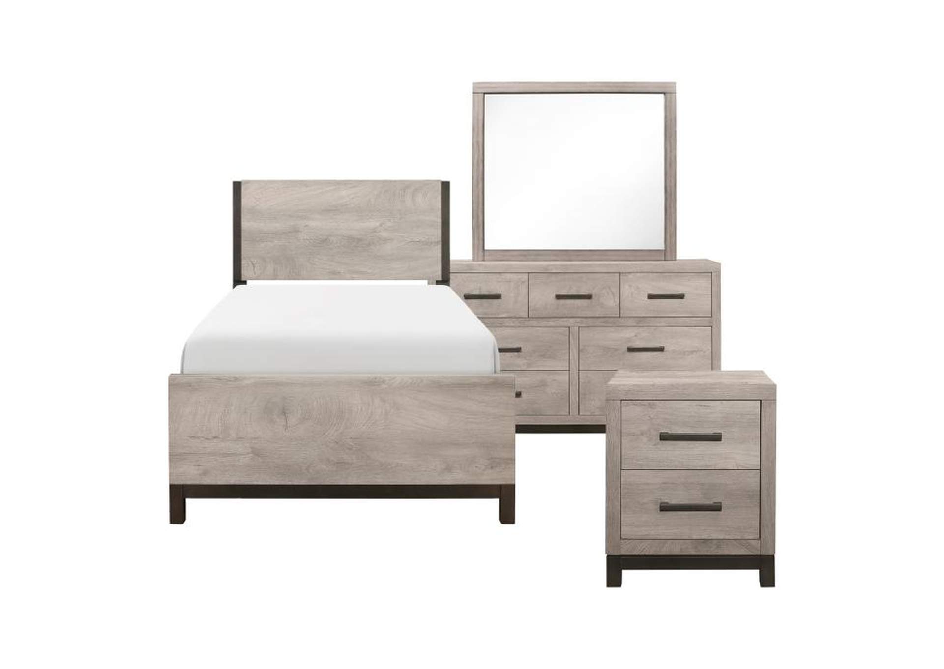 Zephyr 4 Piece Twin Bedroom Set,Homelegance