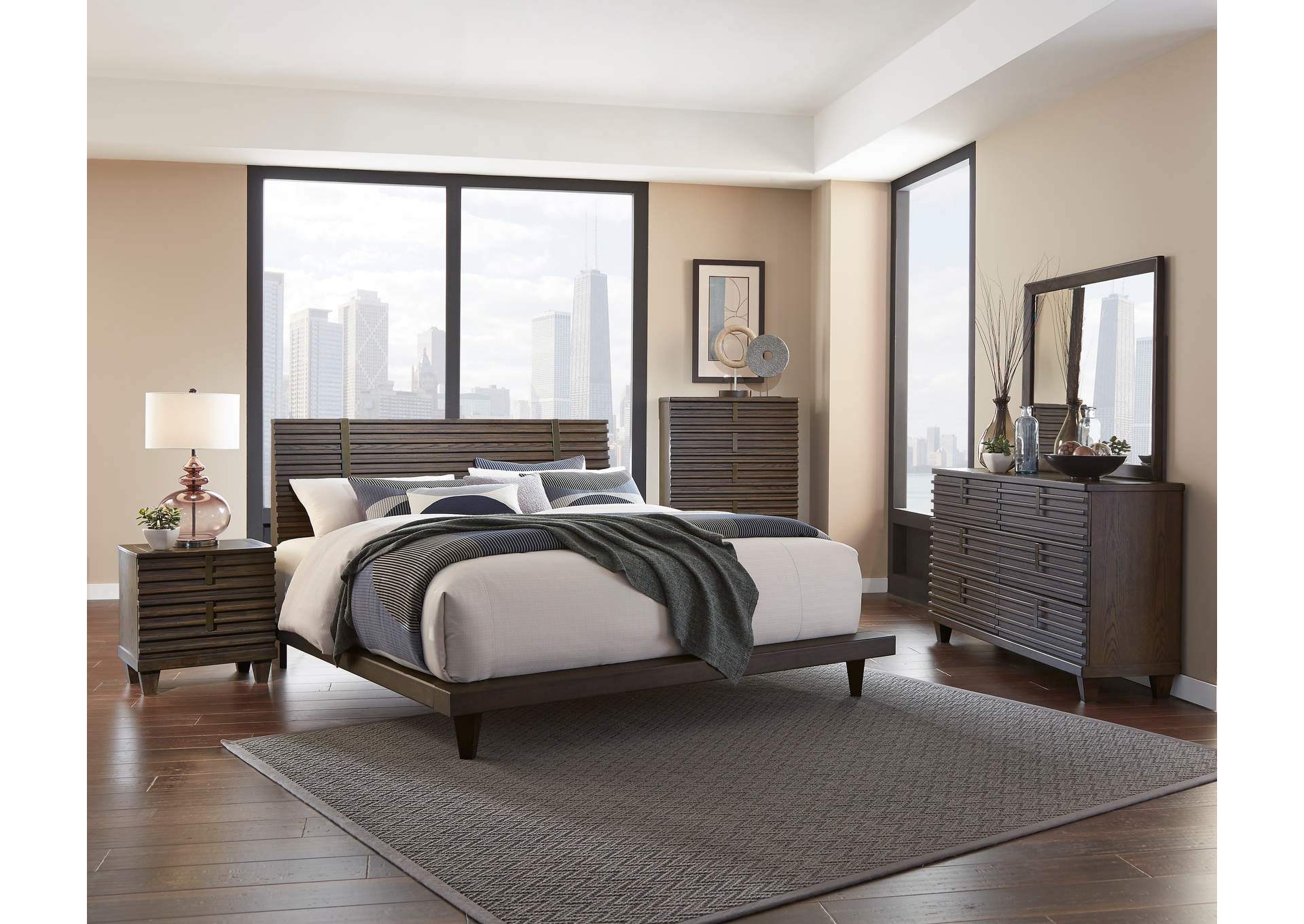 Ridgewood Burnished Oak Mirror,Homelegance