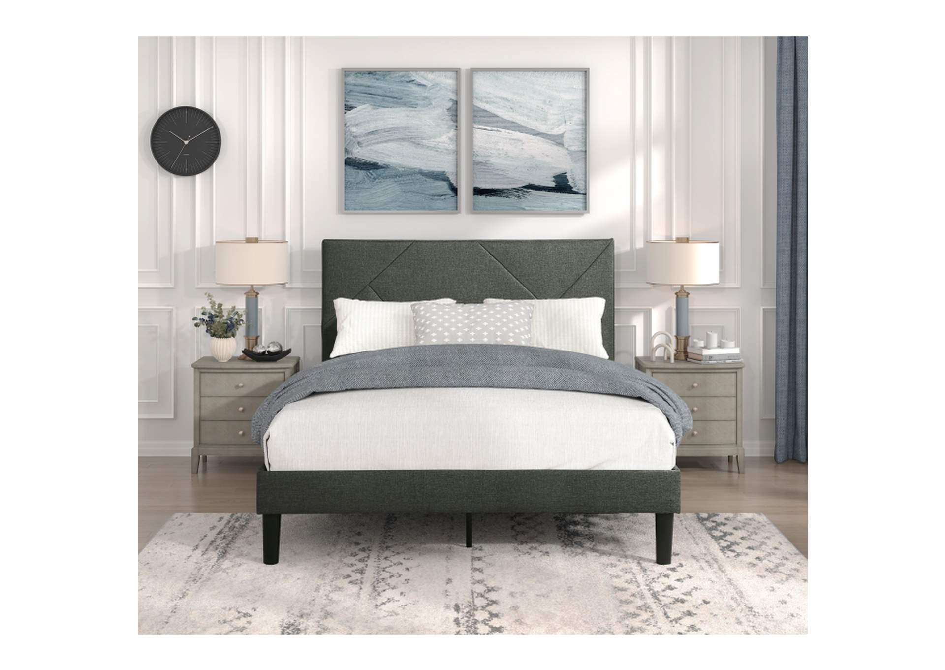 Raina Queen Platform Bed,Homelegance