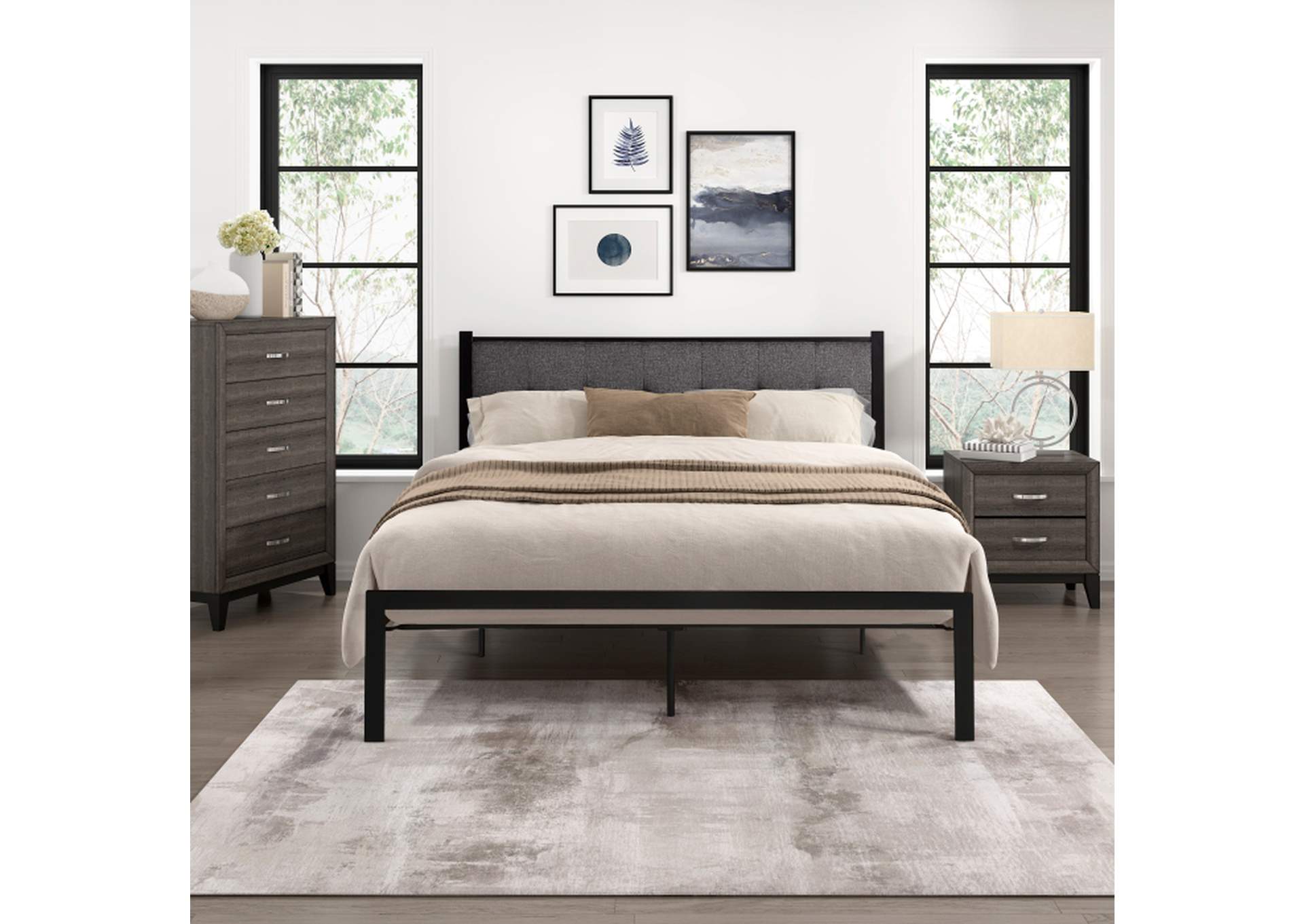 Samuel Queen Platform Bed,Homelegance