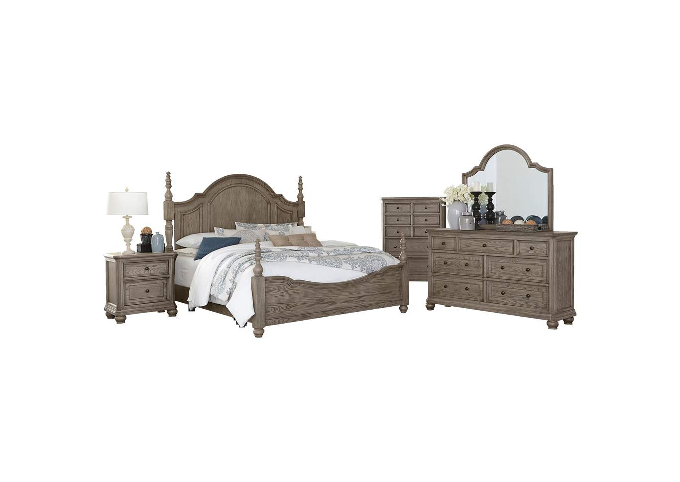 Lavonia Ash California King Poster Bed,Homelegance