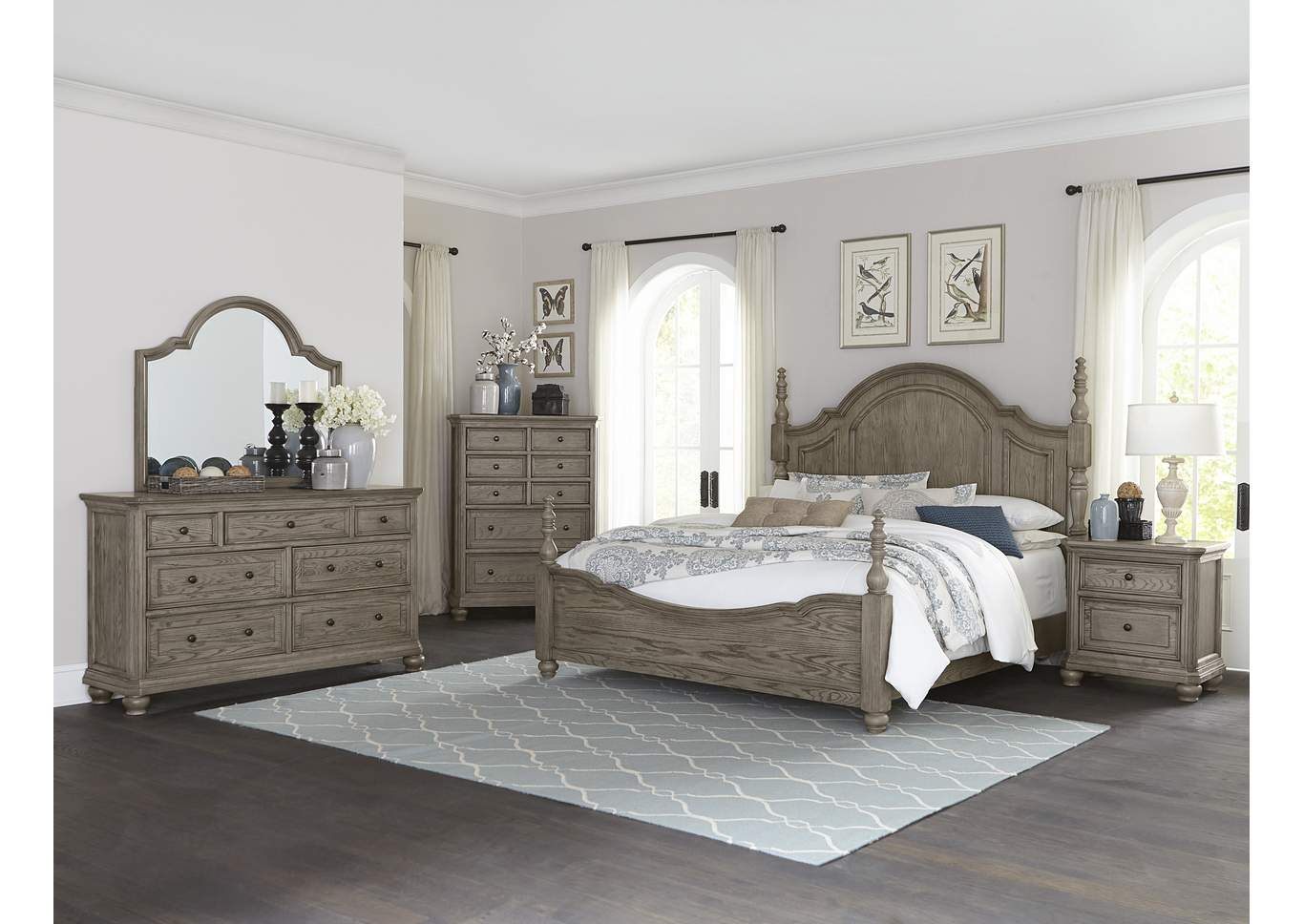 Lavonia Ash California King Poster Bed,Homelegance