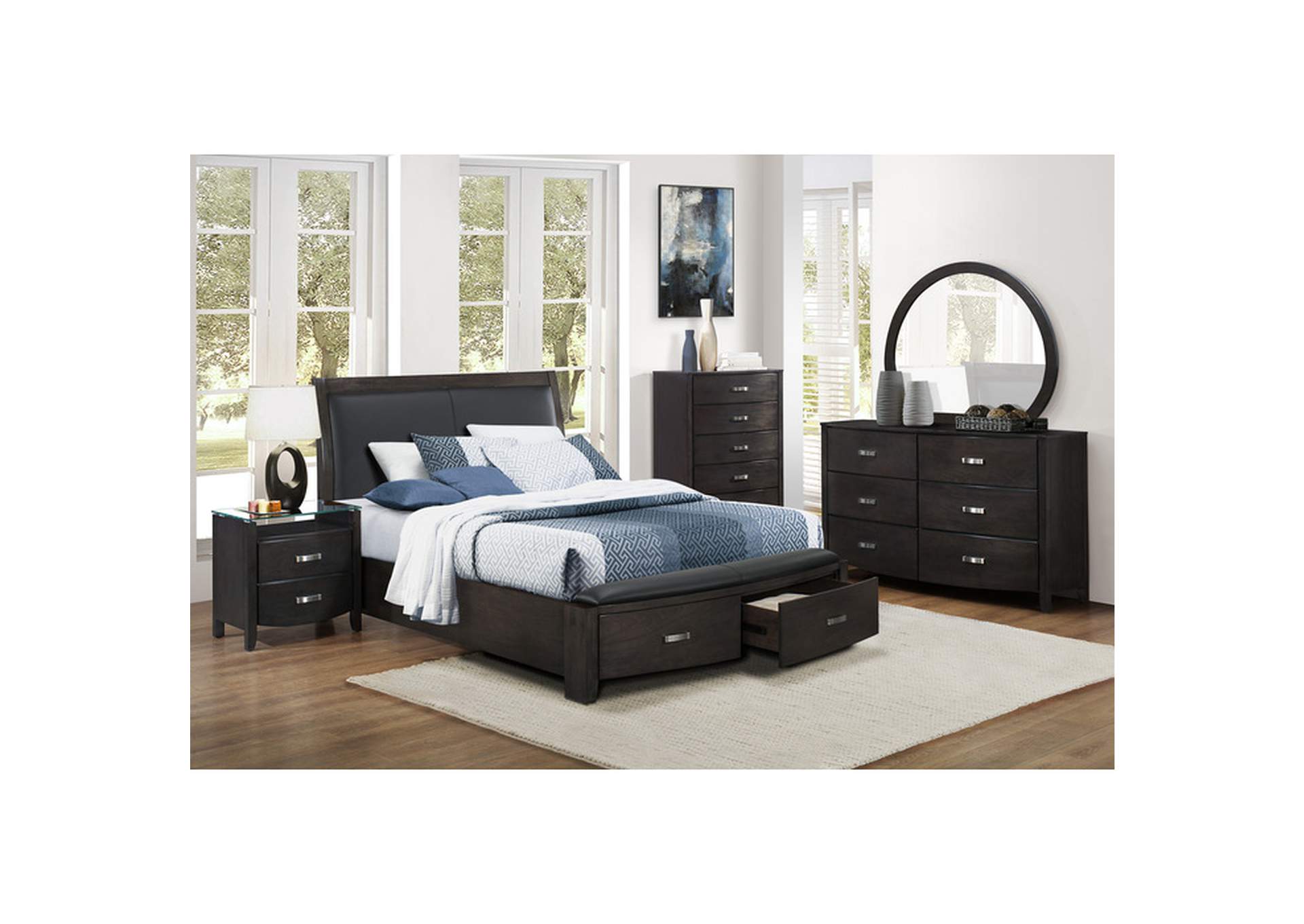 Lyric Gray 1737Ngy Bedroom Set,Homelegance