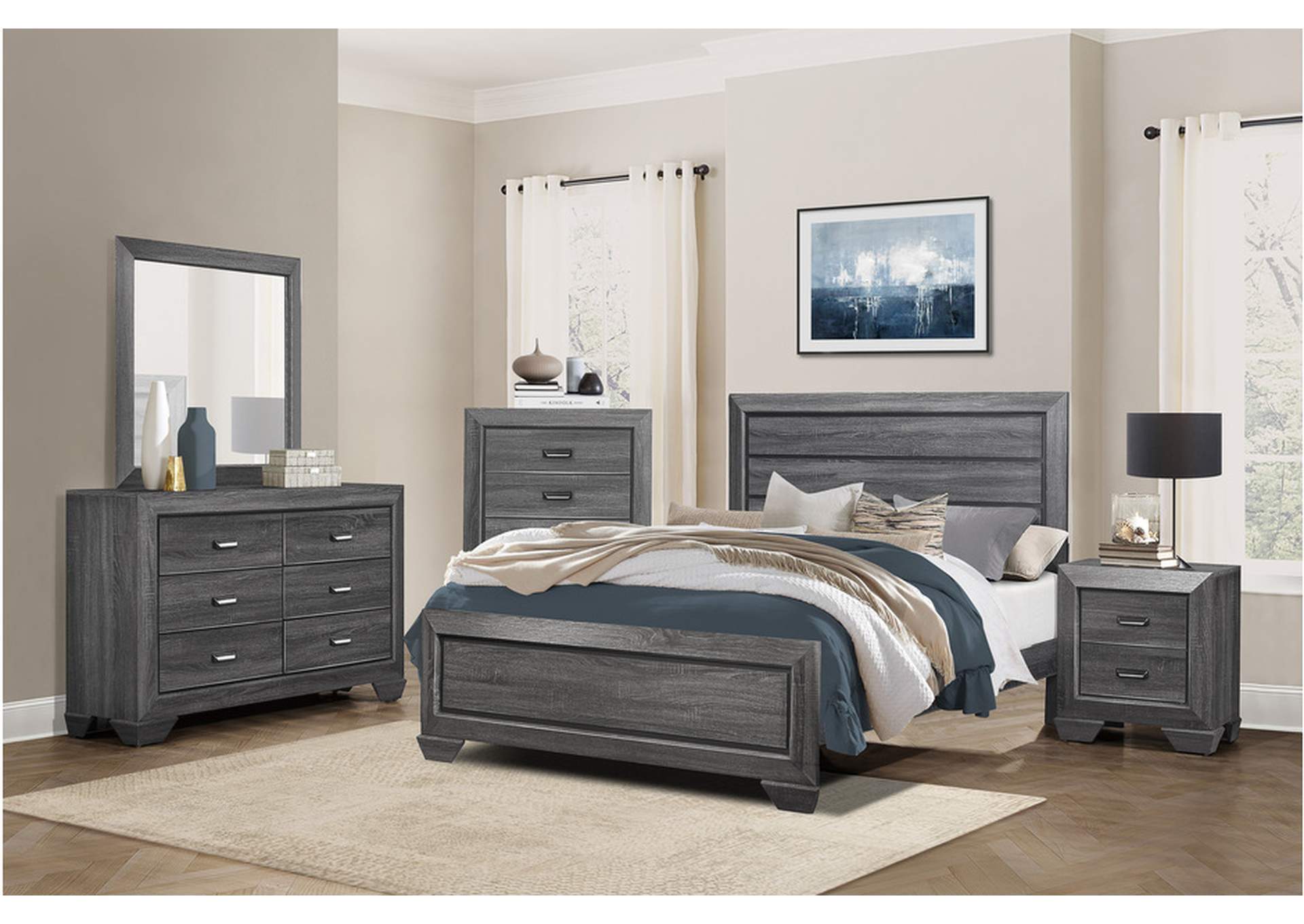 Beechnut Gray 1904Gy Bedroom Set,Homelegance