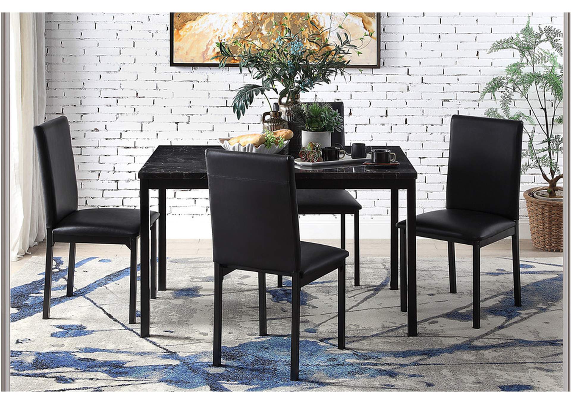 Tempe Black 2601Bk Dining Room Set,Homelegance