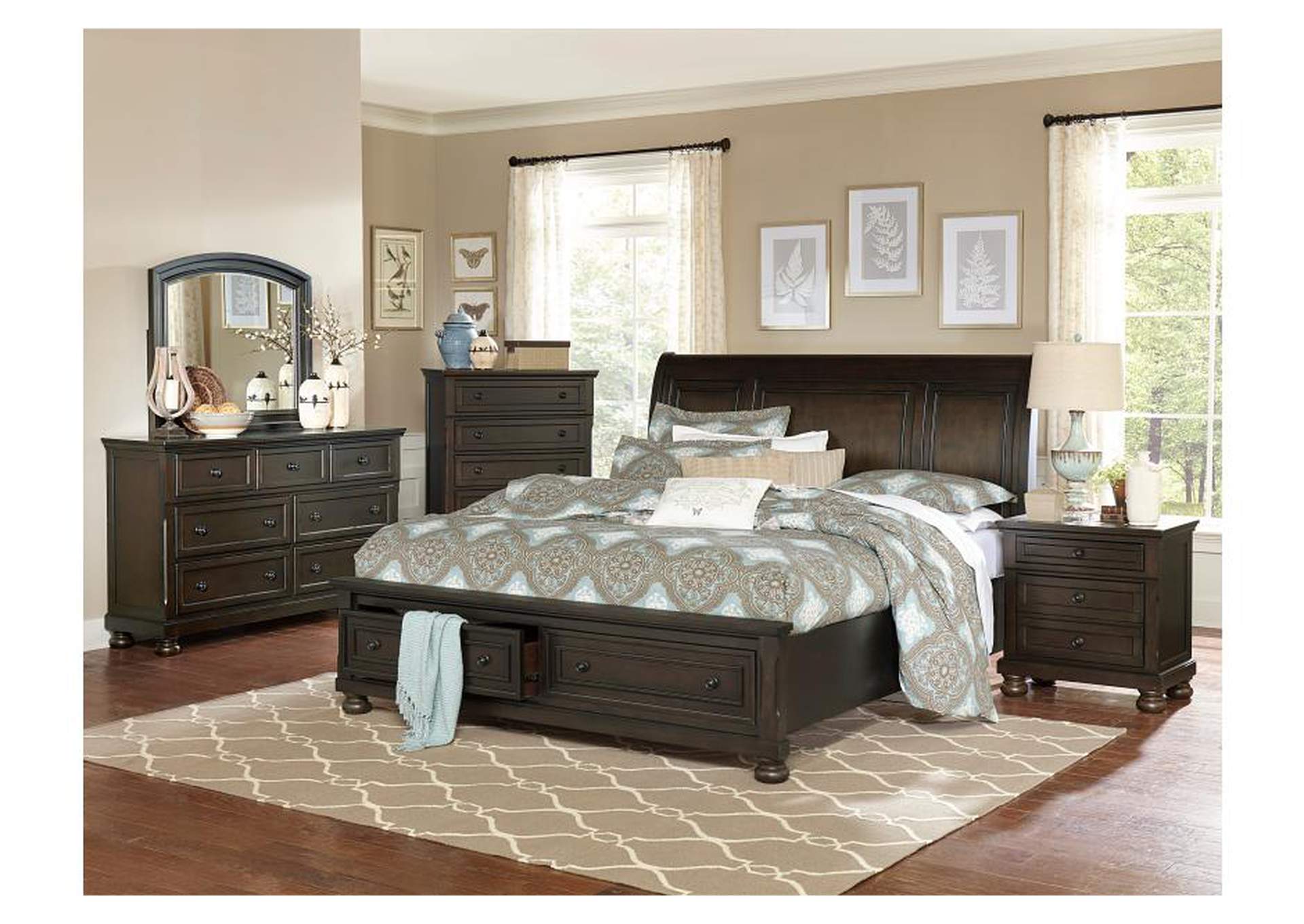 Begonia Gray 1718Gy Bedroom Set,Homelegance