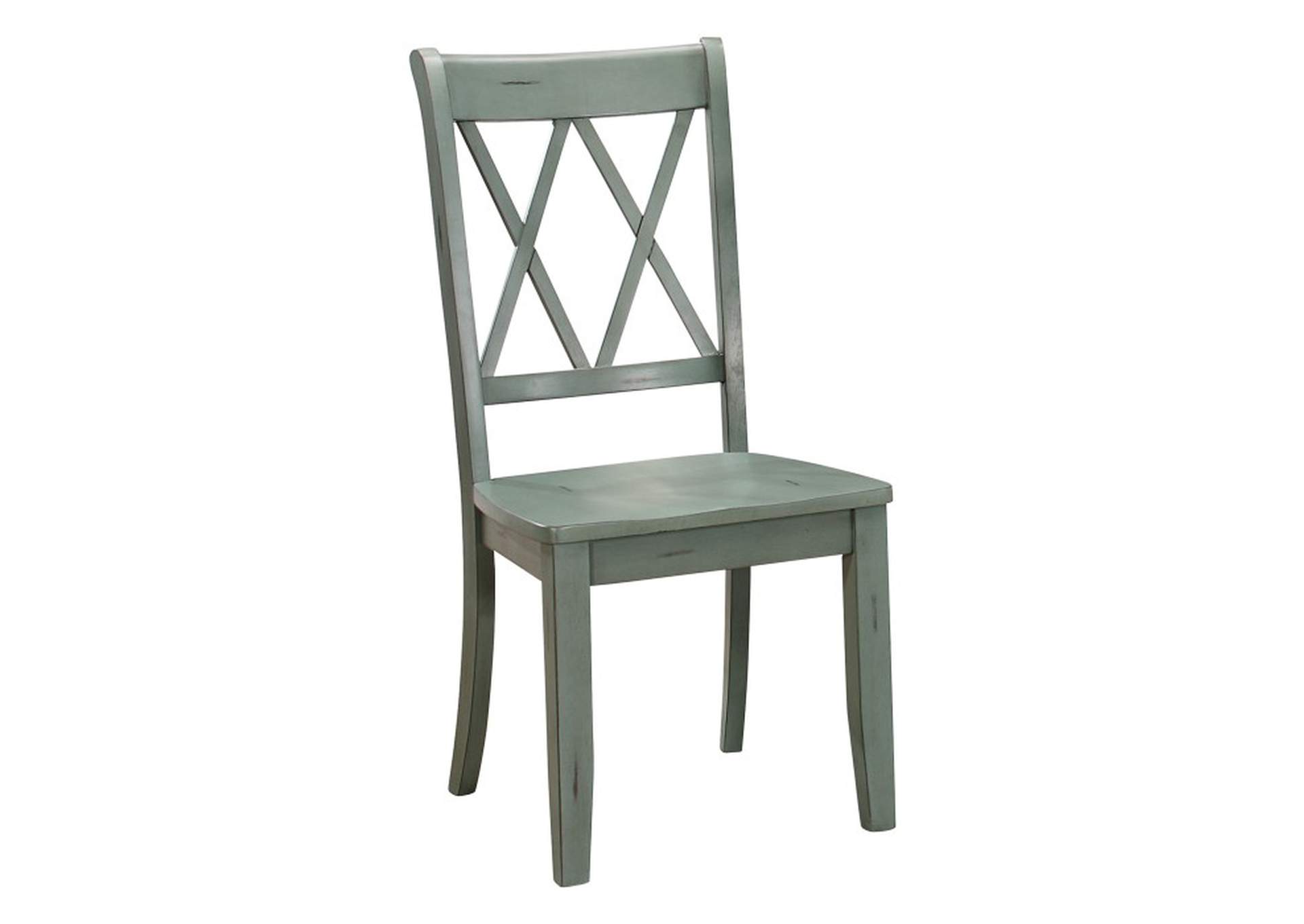 Janina Side Chair, Teal,Homelegance