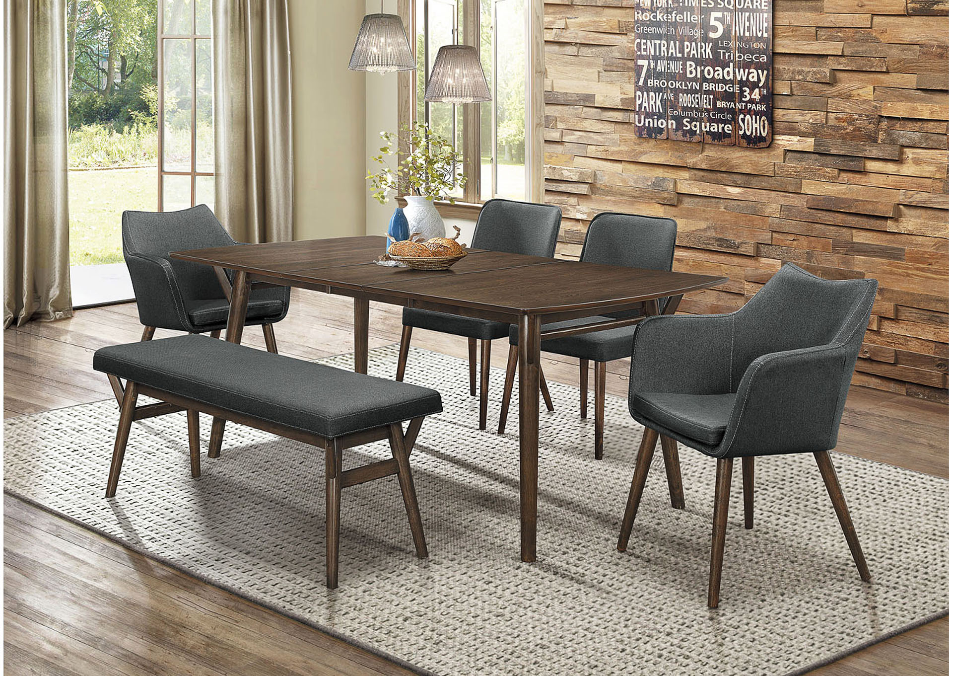 Stratus Grey Arm Dining Chair [Set of 2],Homelegance