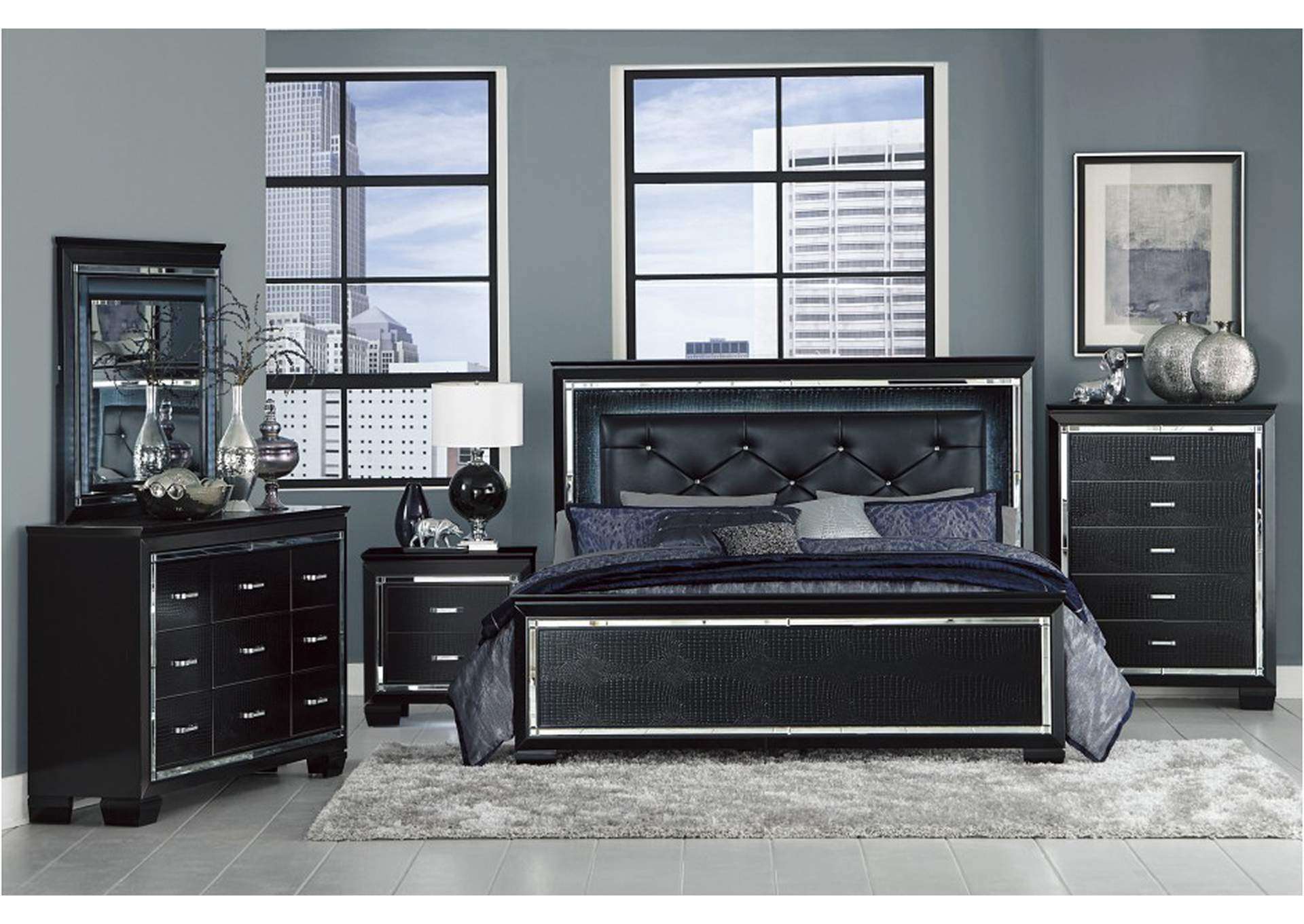 Allura Black 1916Bk Bedroom Set,Homelegance