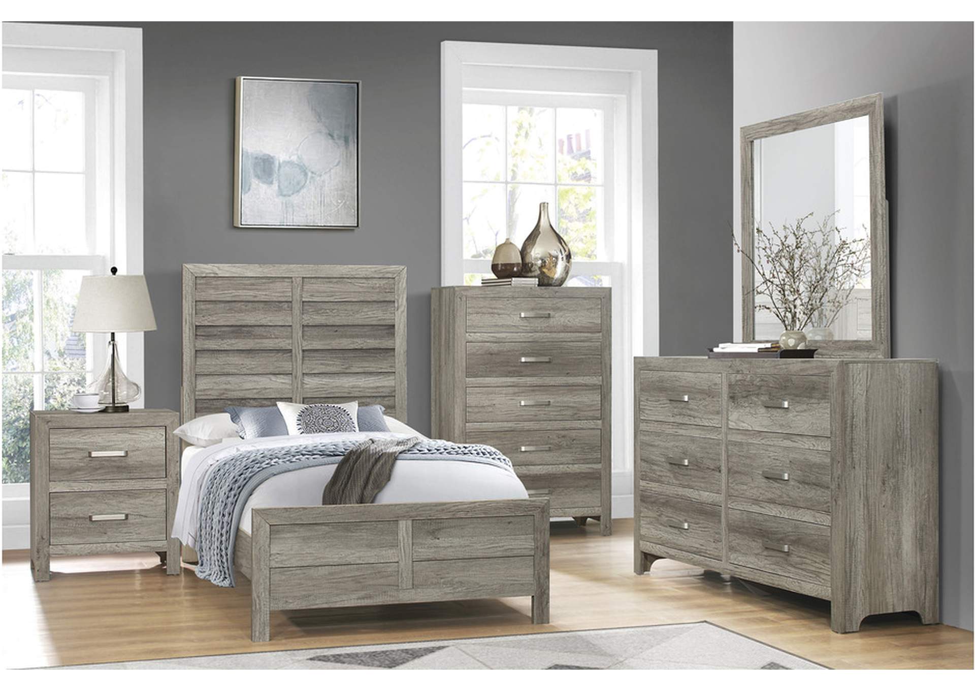 Mandan Gray 1910Gyt Youth Bedroom Set,Homelegance