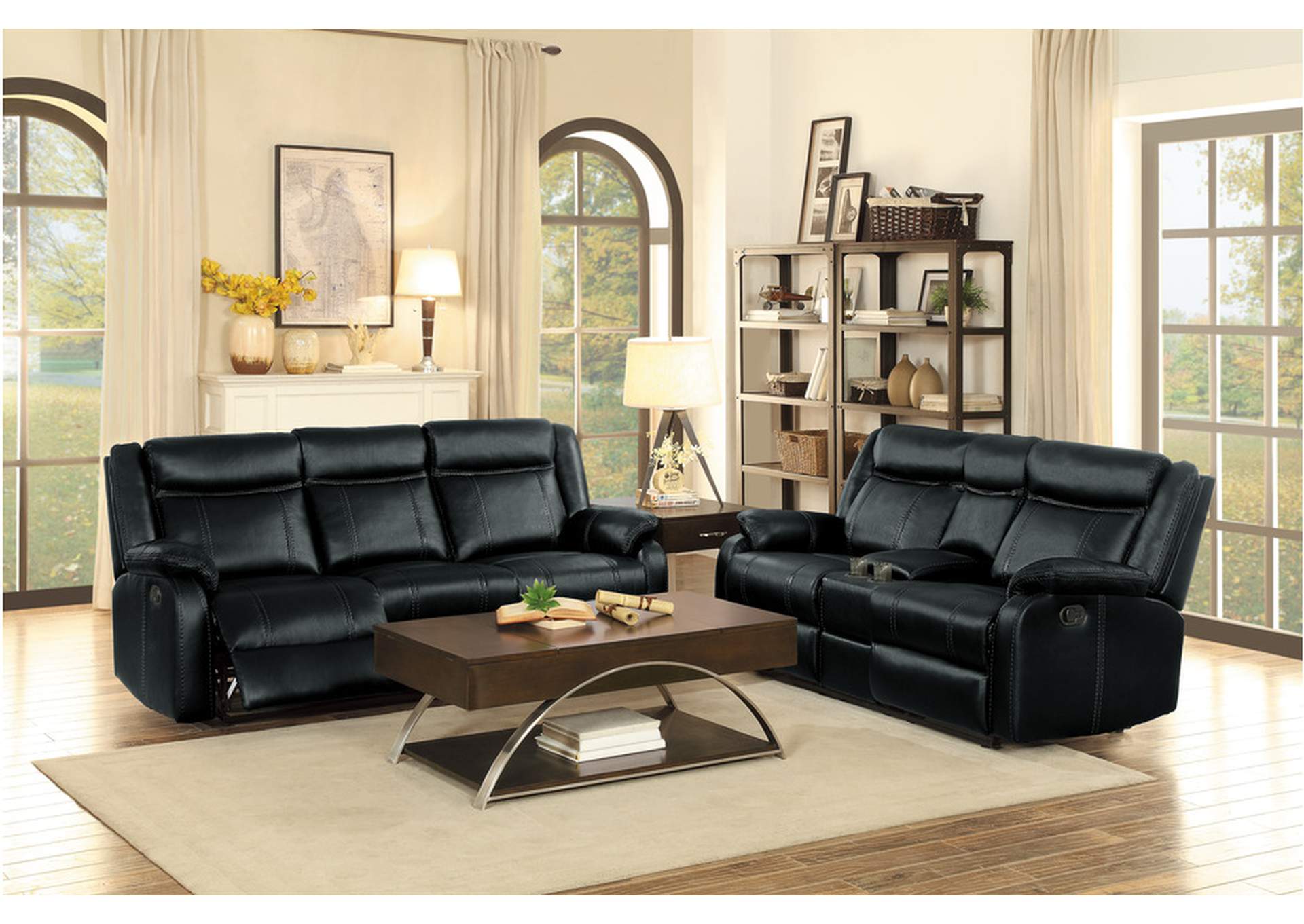Jude 8201Blk Living Room Sofa Set,Homelegance