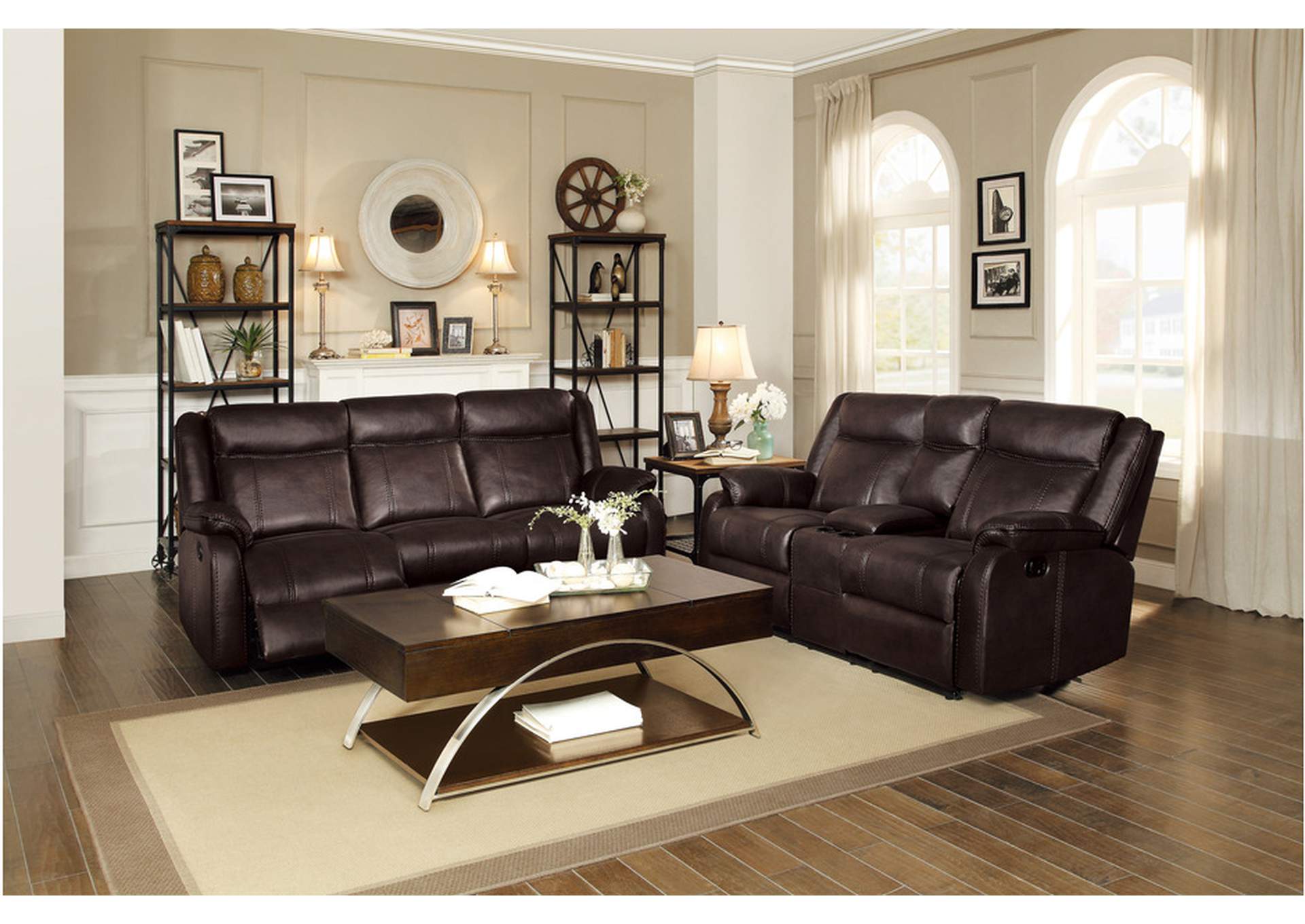 Jude Brown 8201 Living Room Sofa Set,Homelegance