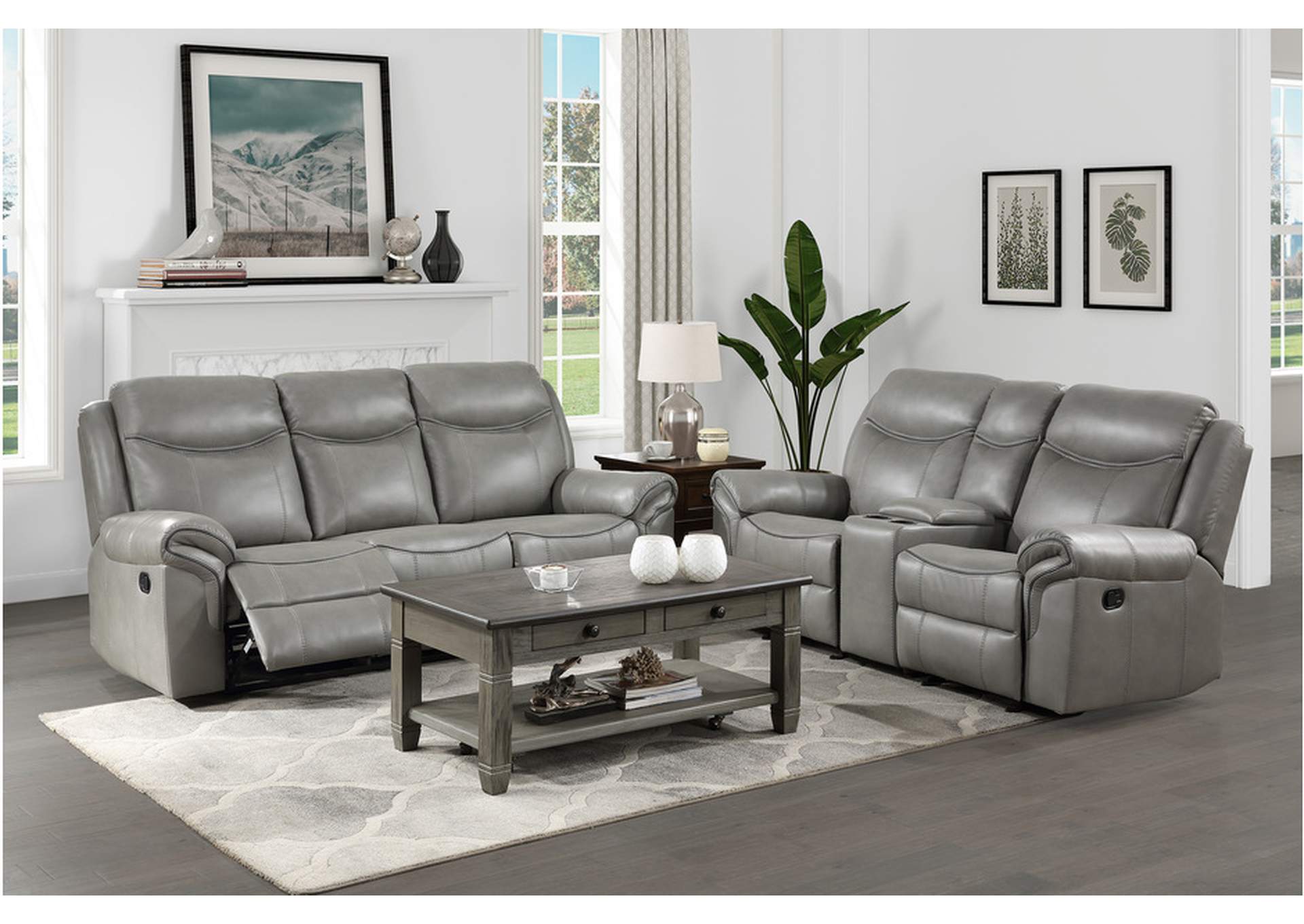 Aram 8206Gry Living Room Sofa Set,Homelegance