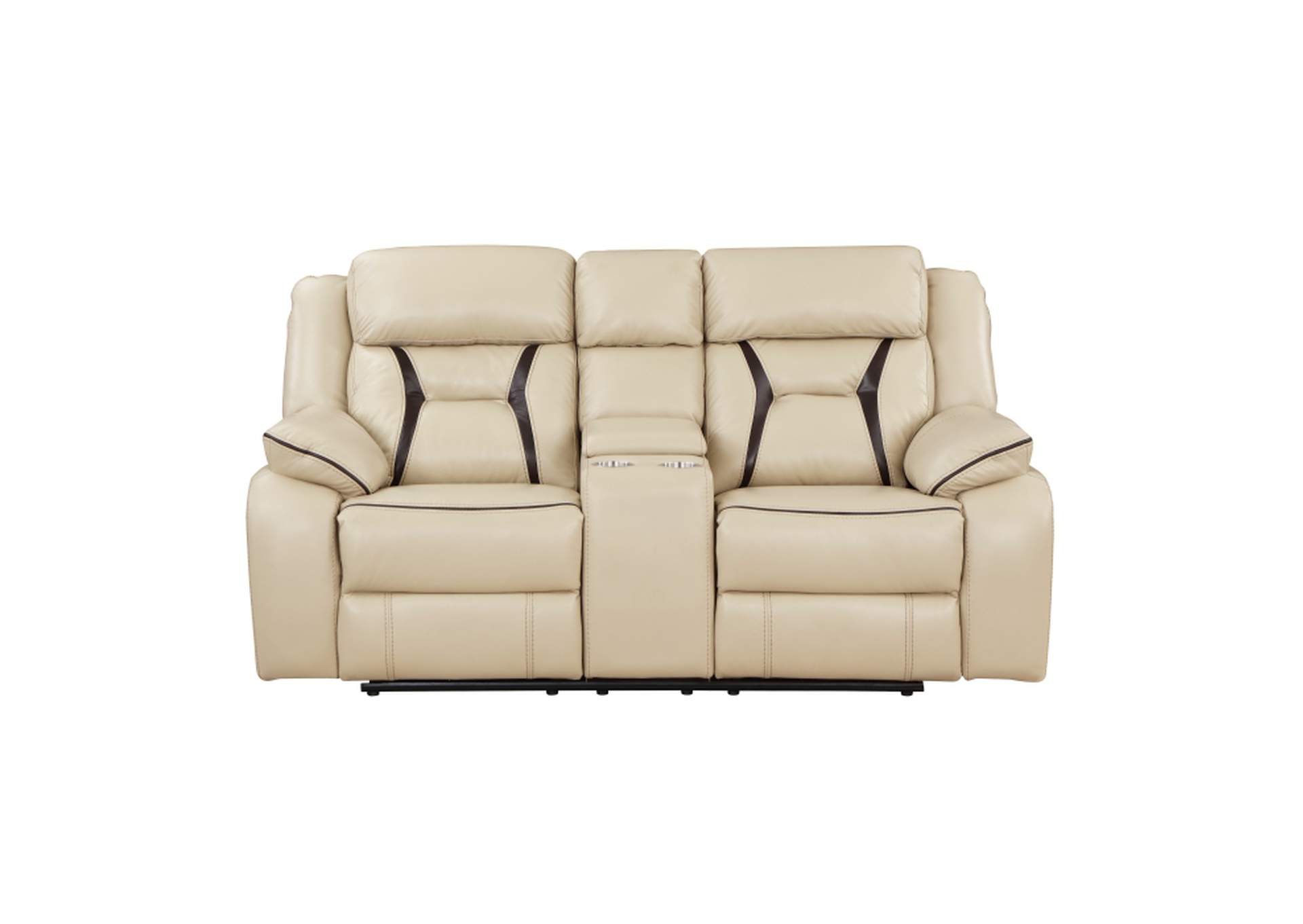 Amite Power Double Reclining Love Seat with Center Console,Homelegance