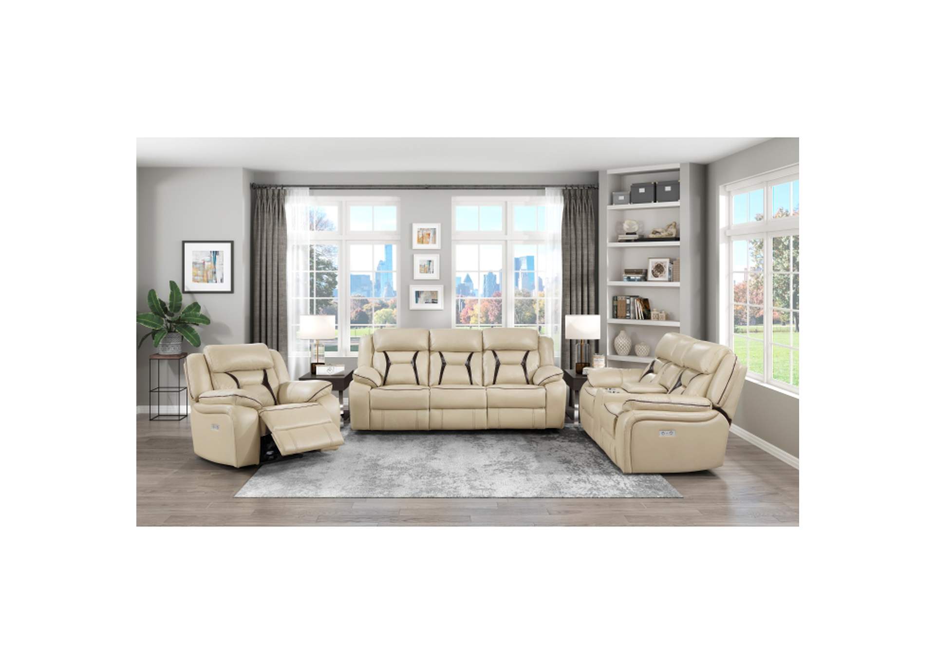 Amite Power Double Reclining Sofa,Homelegance
