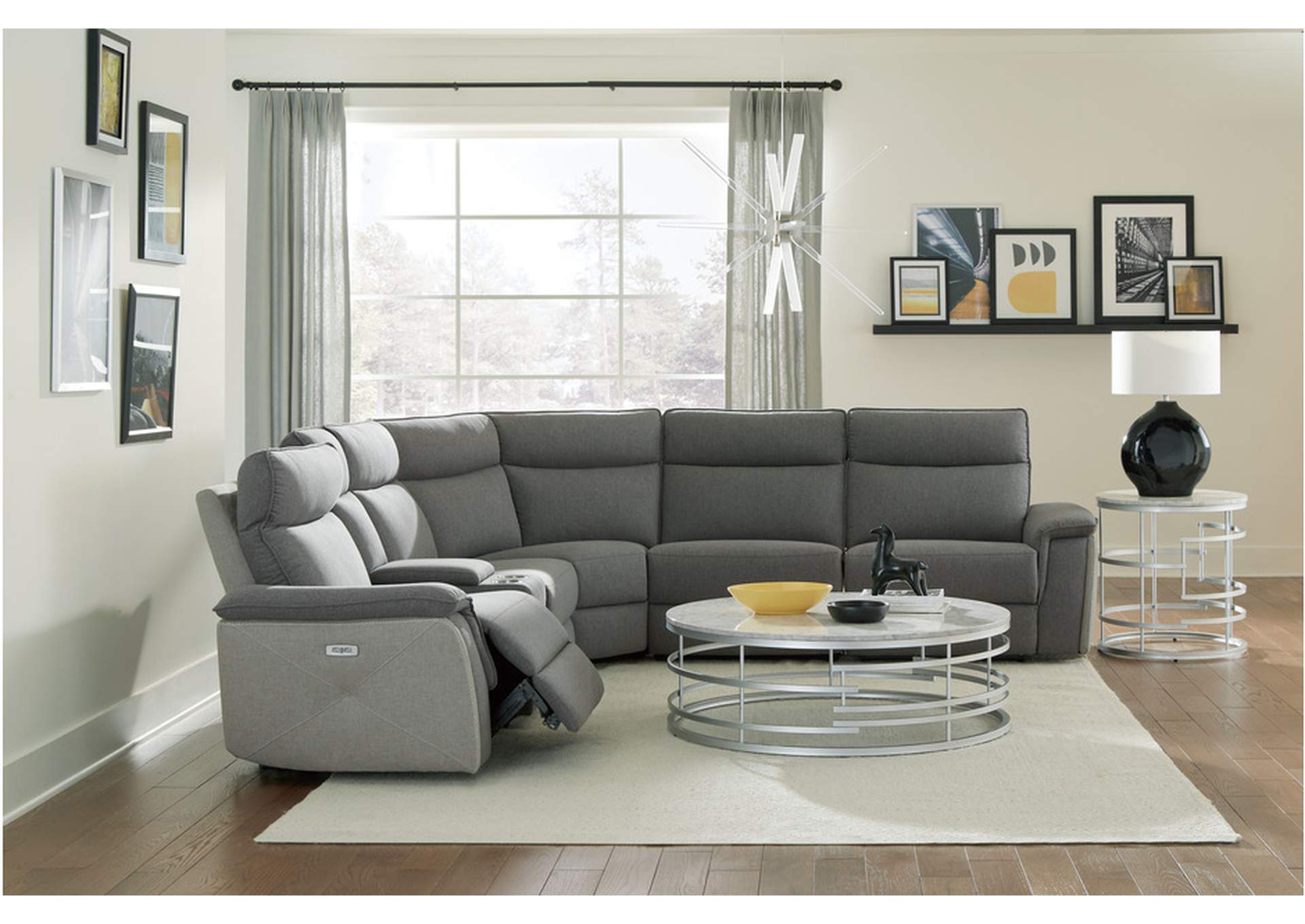 Maroni Dark Grey 8259 Living Room Sofa Set,Homelegance