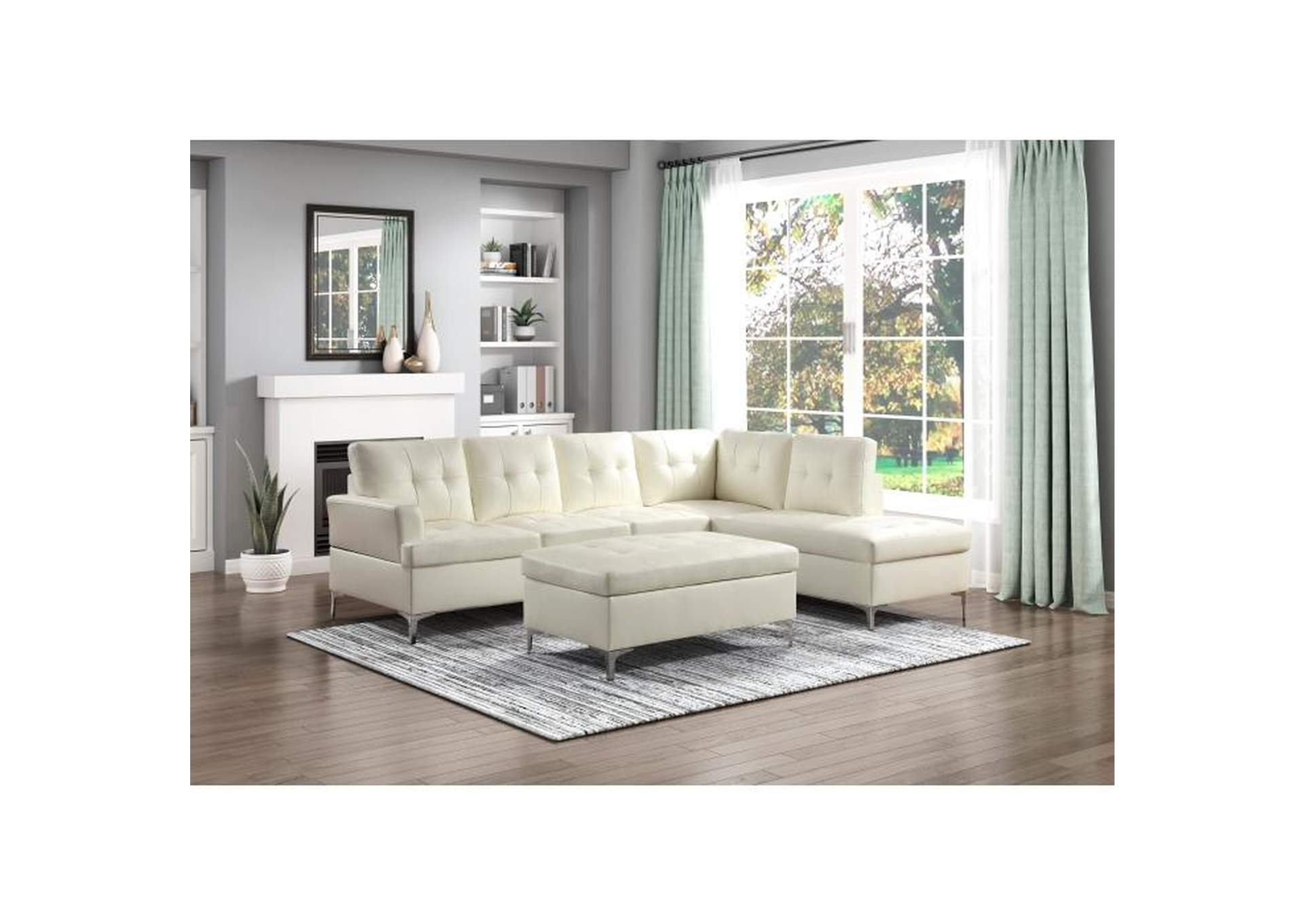 Barrington 3-Piece Sectional With Right Chaise And Ottoman,Homelegance