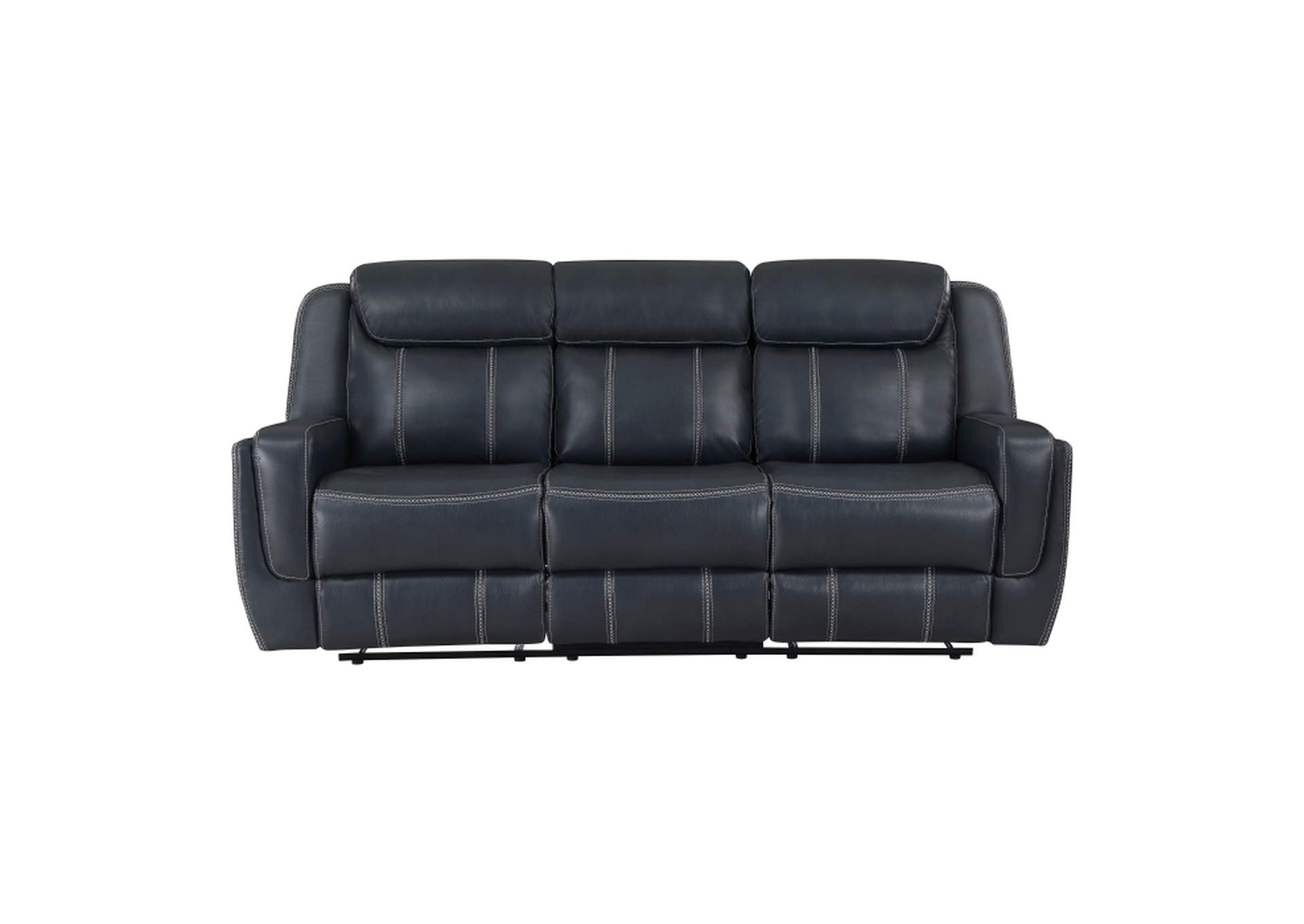 Littleton Double Reclining Sofa with Center Drop-Down Cup Holders, Magazine bag, Receptacles and USB Ports,Homelegance