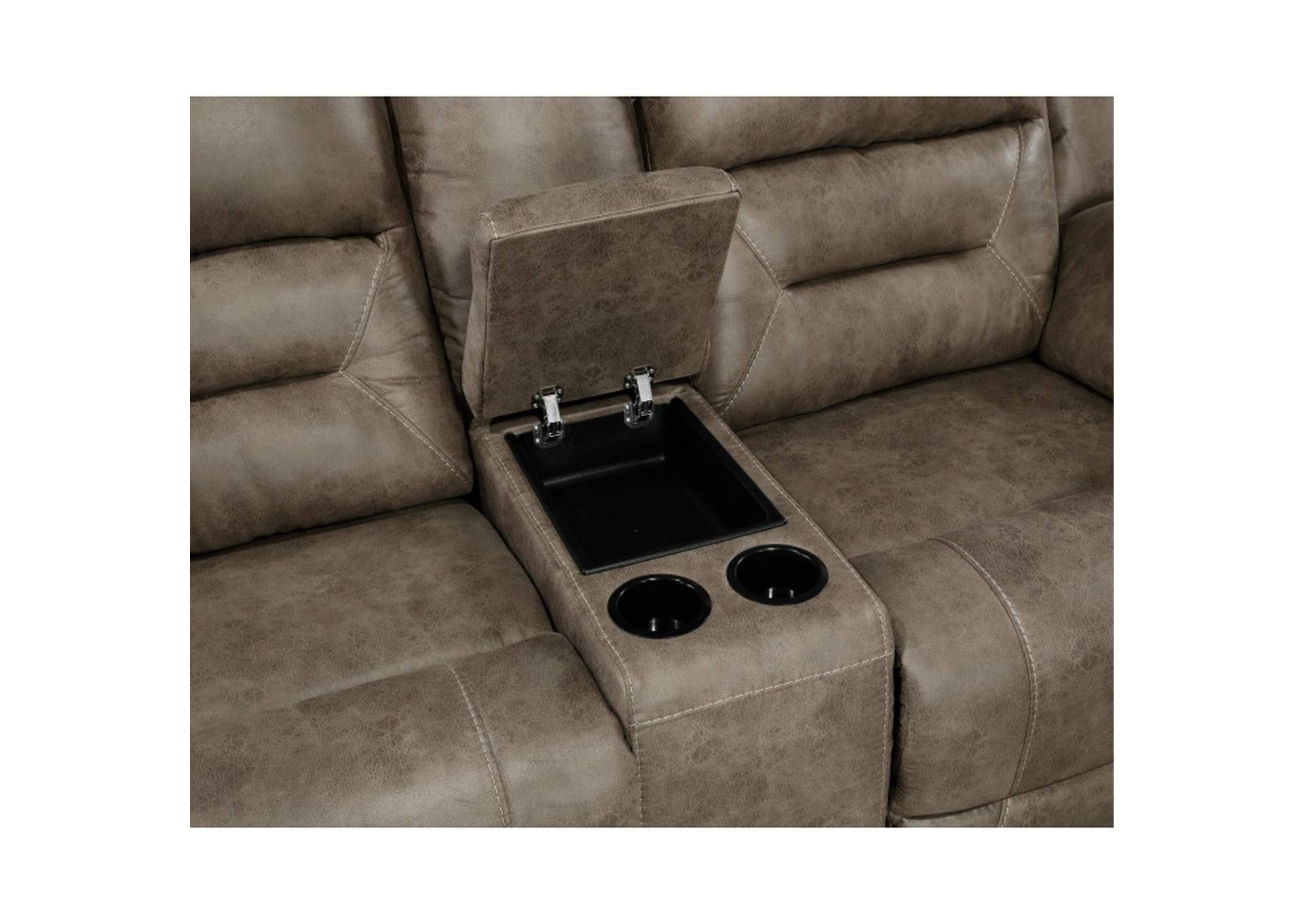 Hazen Double Reclining Love Seat with Center Console,Homelegance