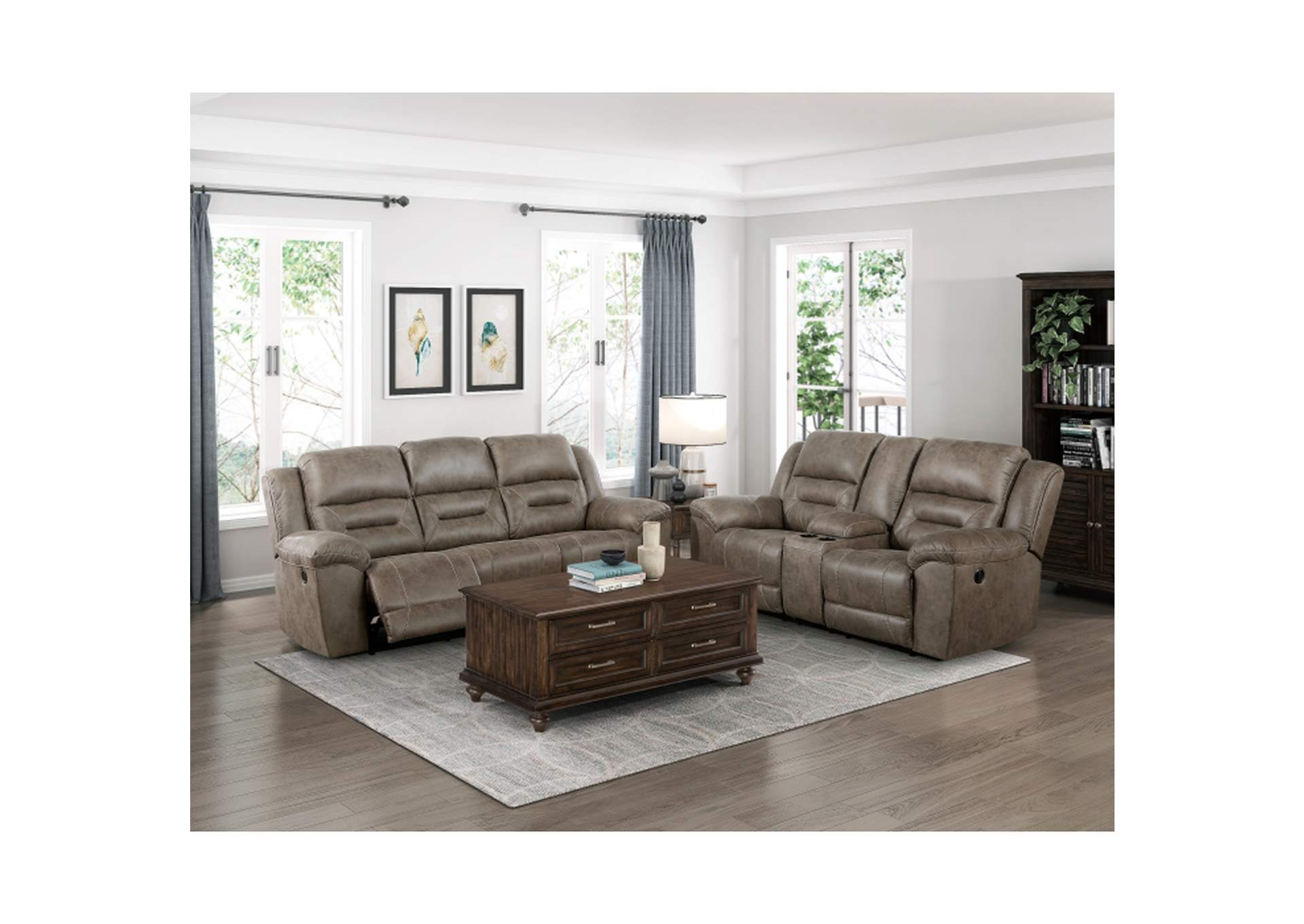 Hazen Double Reclining Sofa,Homelegance