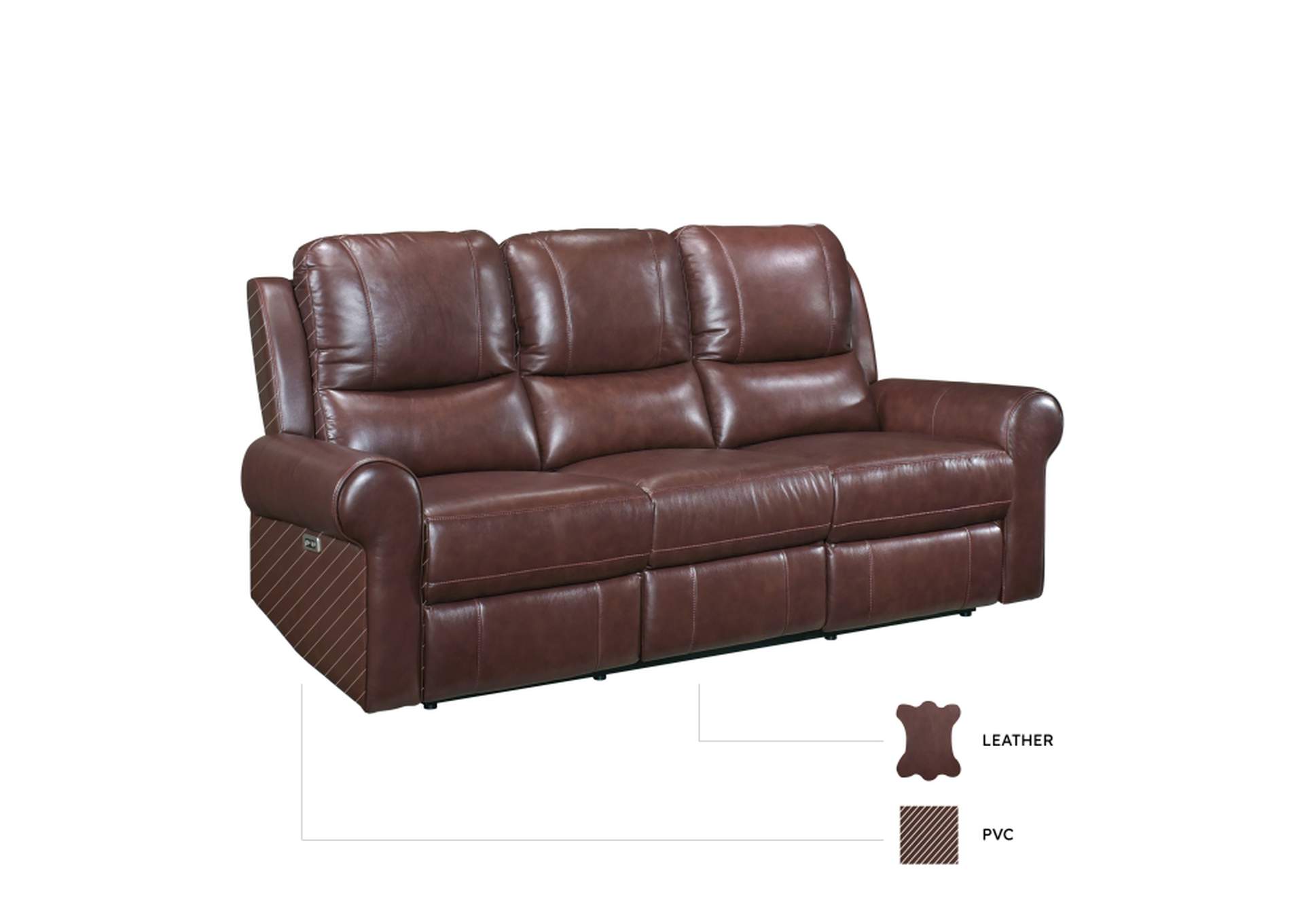 McCall Power Double Reclining Sofa with Power Headrests,Homelegance