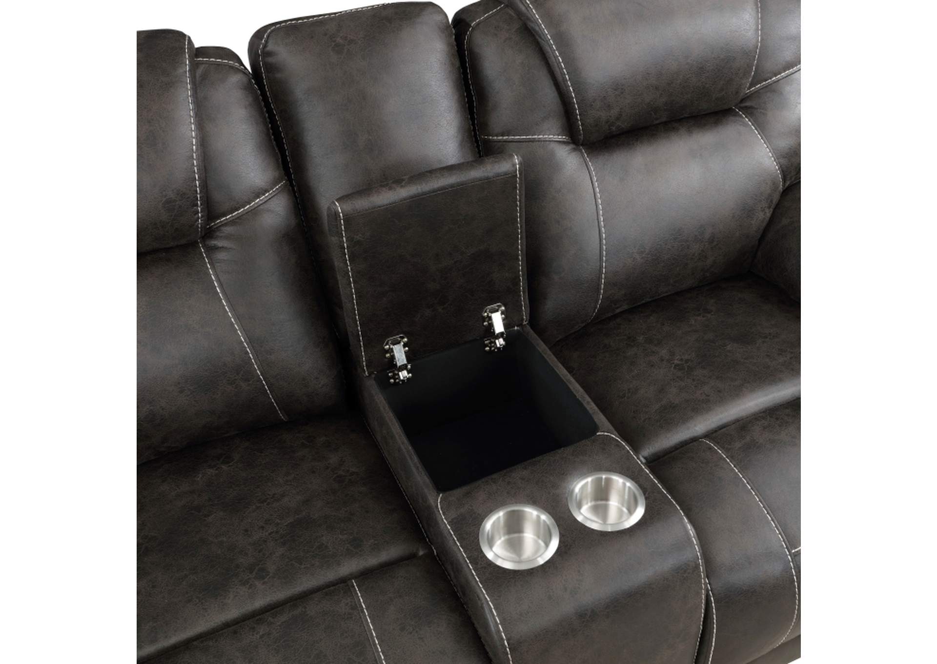 Gainesville Double Reclining Love Seat with Center Console,Homelegance