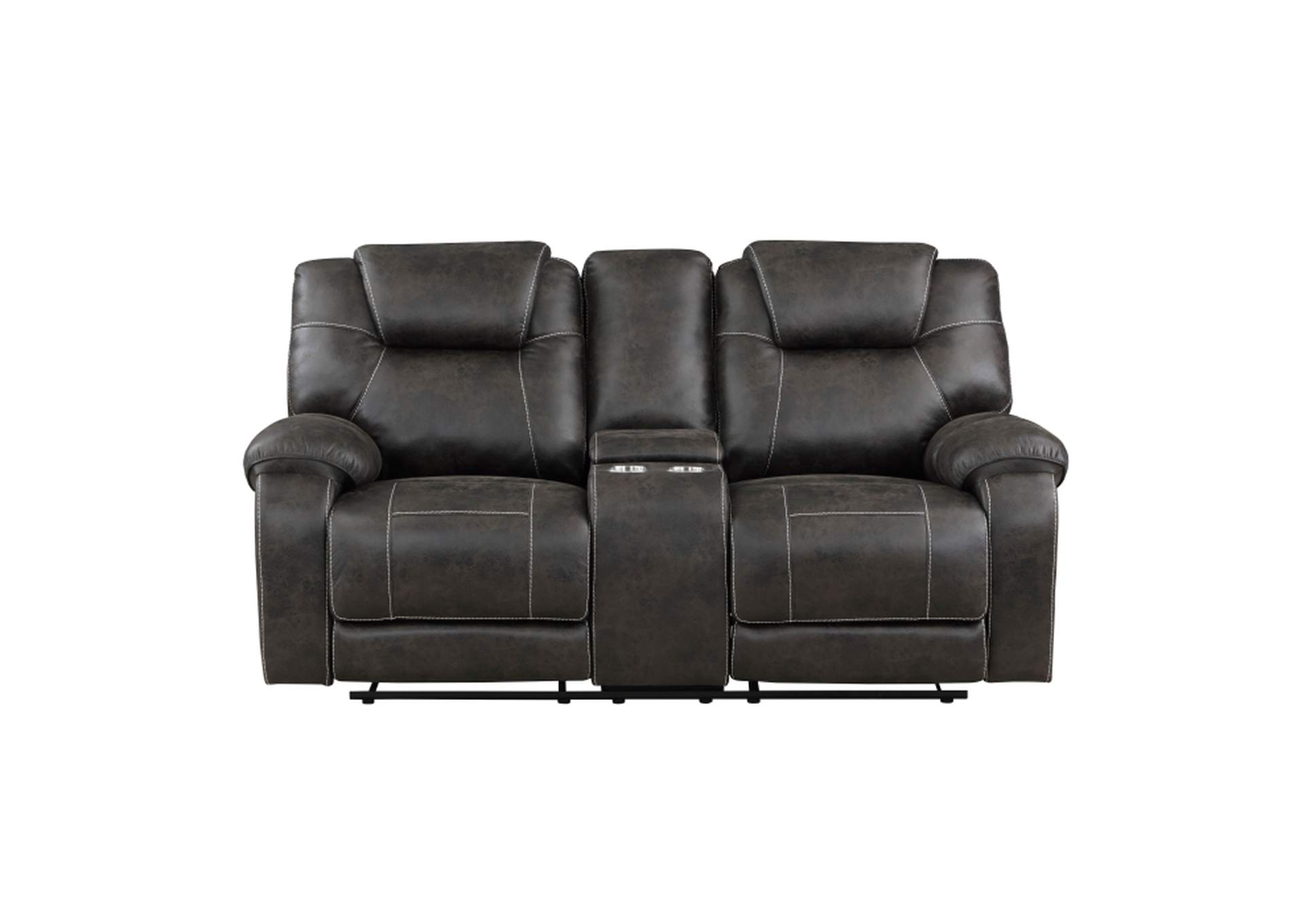 Gainesville Double Reclining Love Seat with Center Console,Homelegance