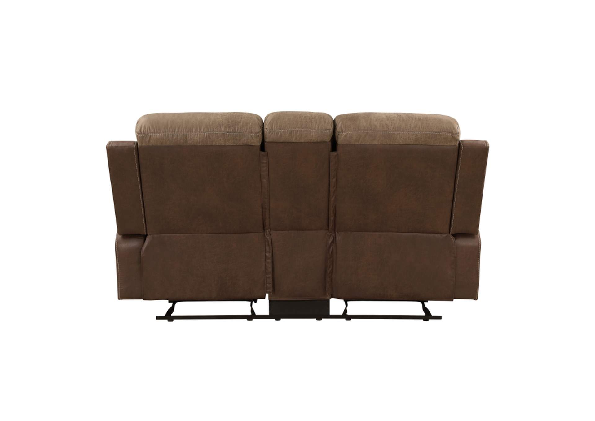 Glendale Double Glider Reclining Love Seat with Center Console,Homelegance