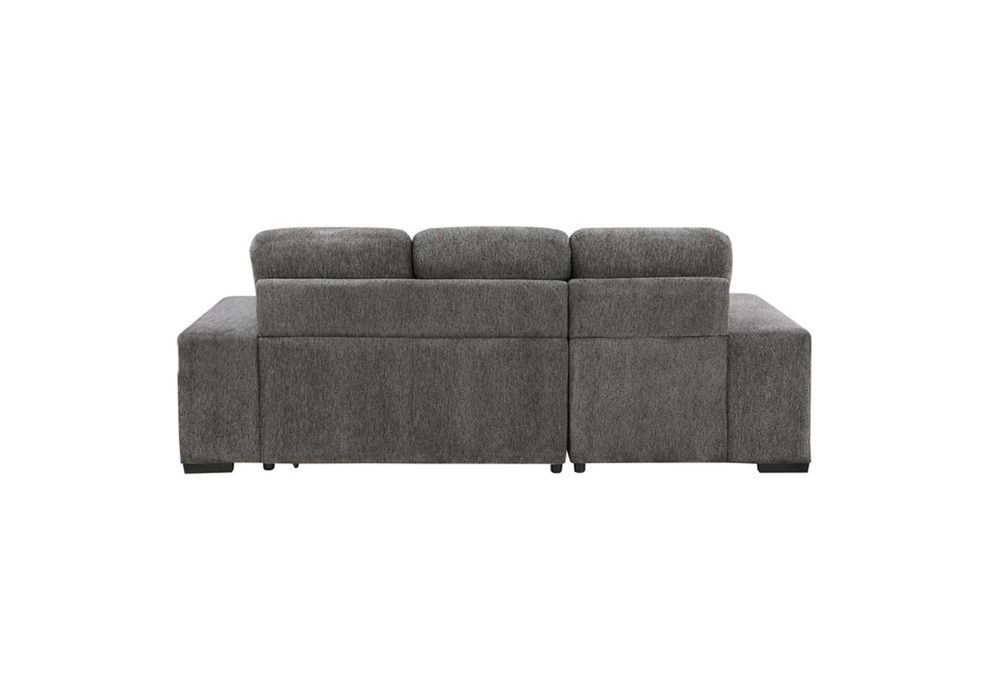 Dadeville 2-Piece Sectional With Pull-Out Bed, Stools And Left Chaise With Hidden Storage,Homelegance