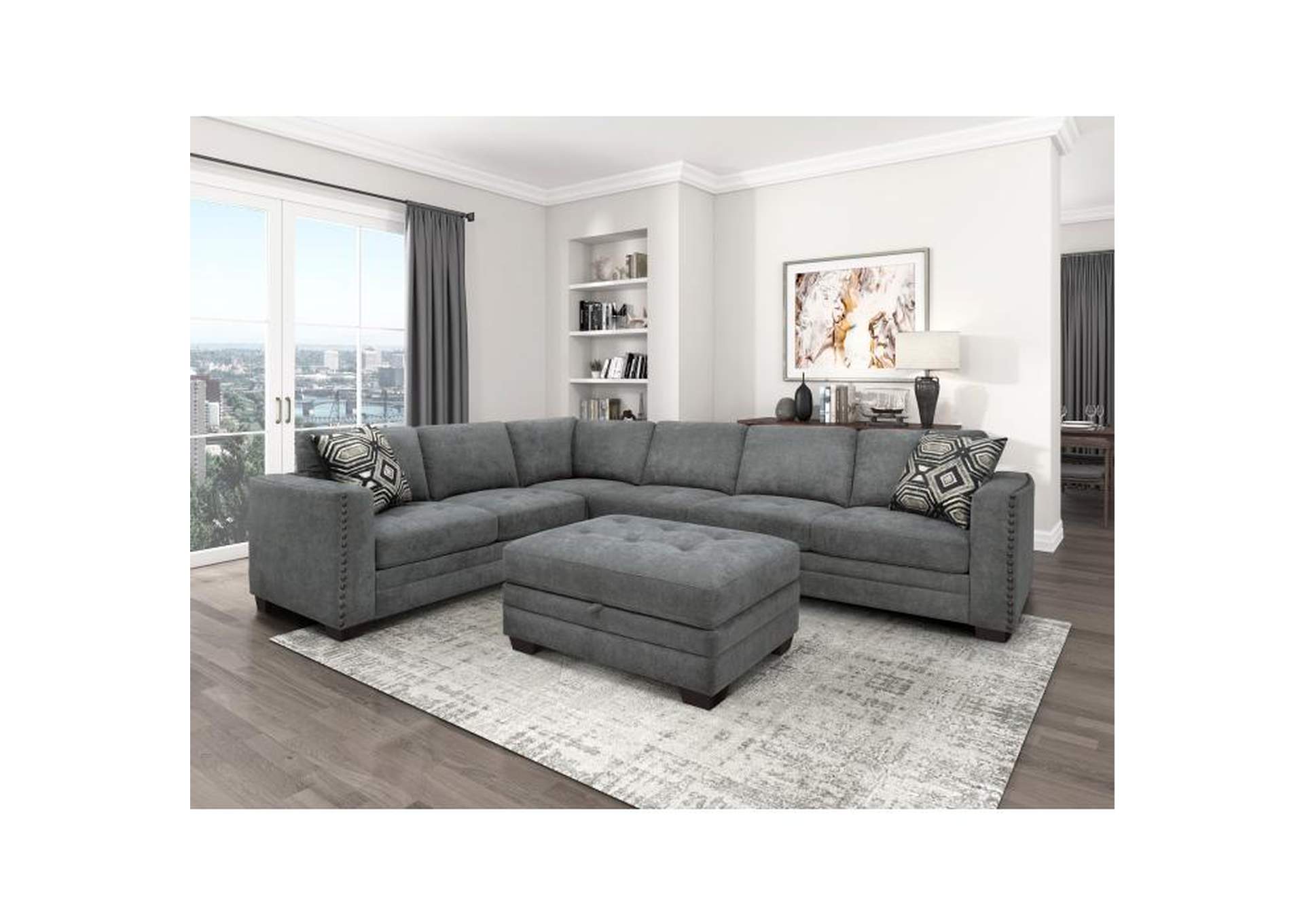 Sidney Storage Ottoman,Homelegance