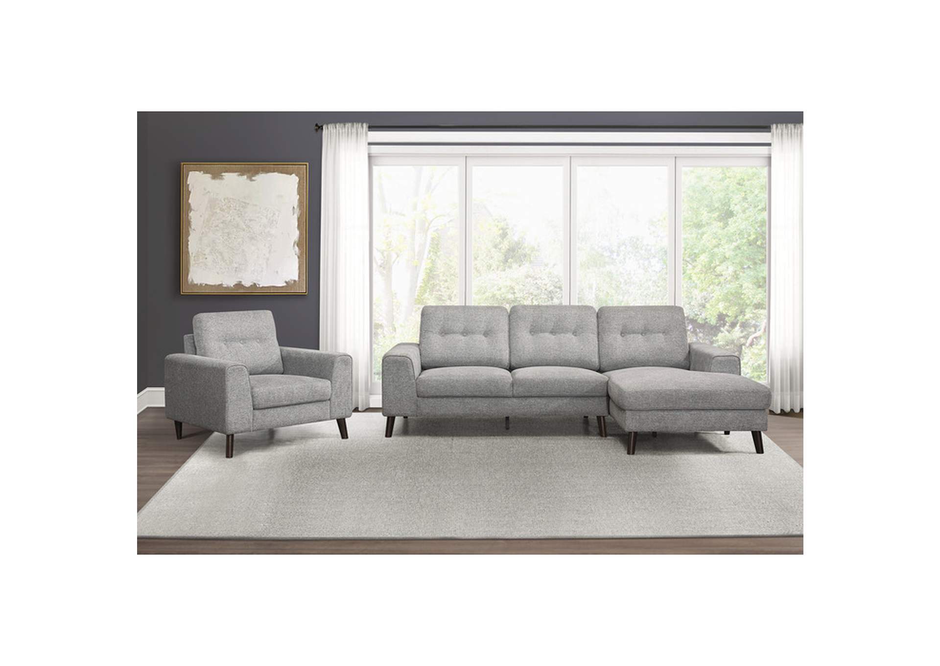 Alexia Gray 9300Gy Living Room Sofa Set,Homelegance