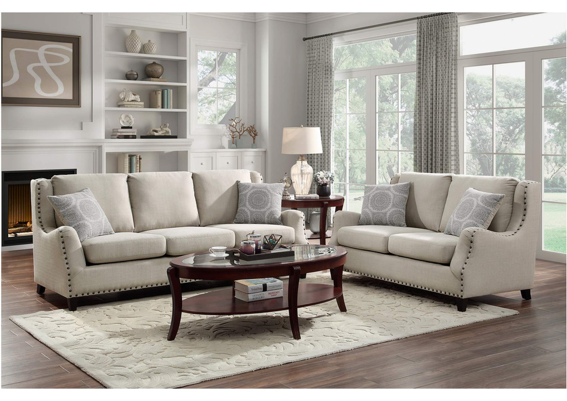 Halton 9339Be Living Room Sofa Set,Homelegance