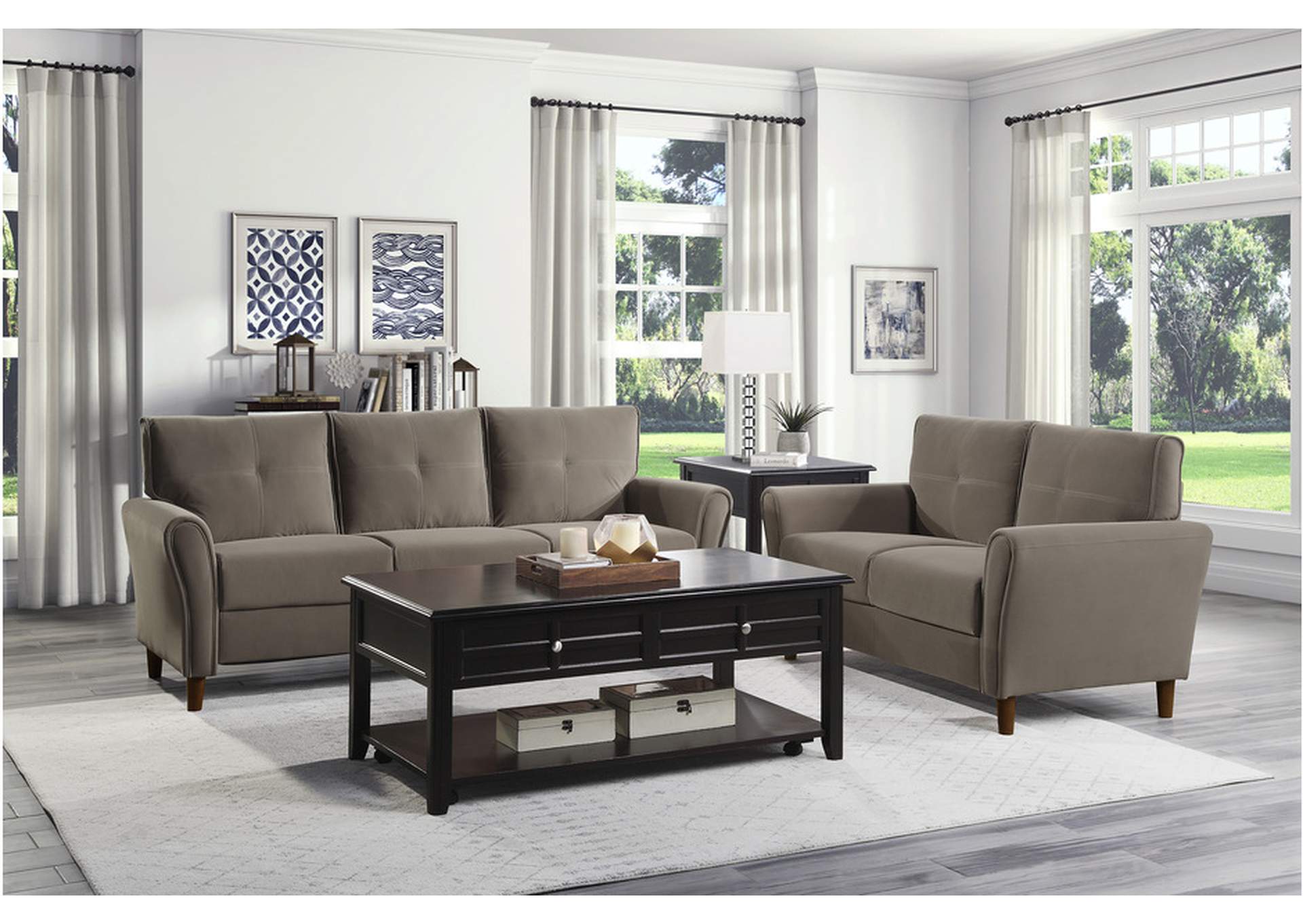 Dunleith Brown 9348 Living Room Sofa Set,Homelegance