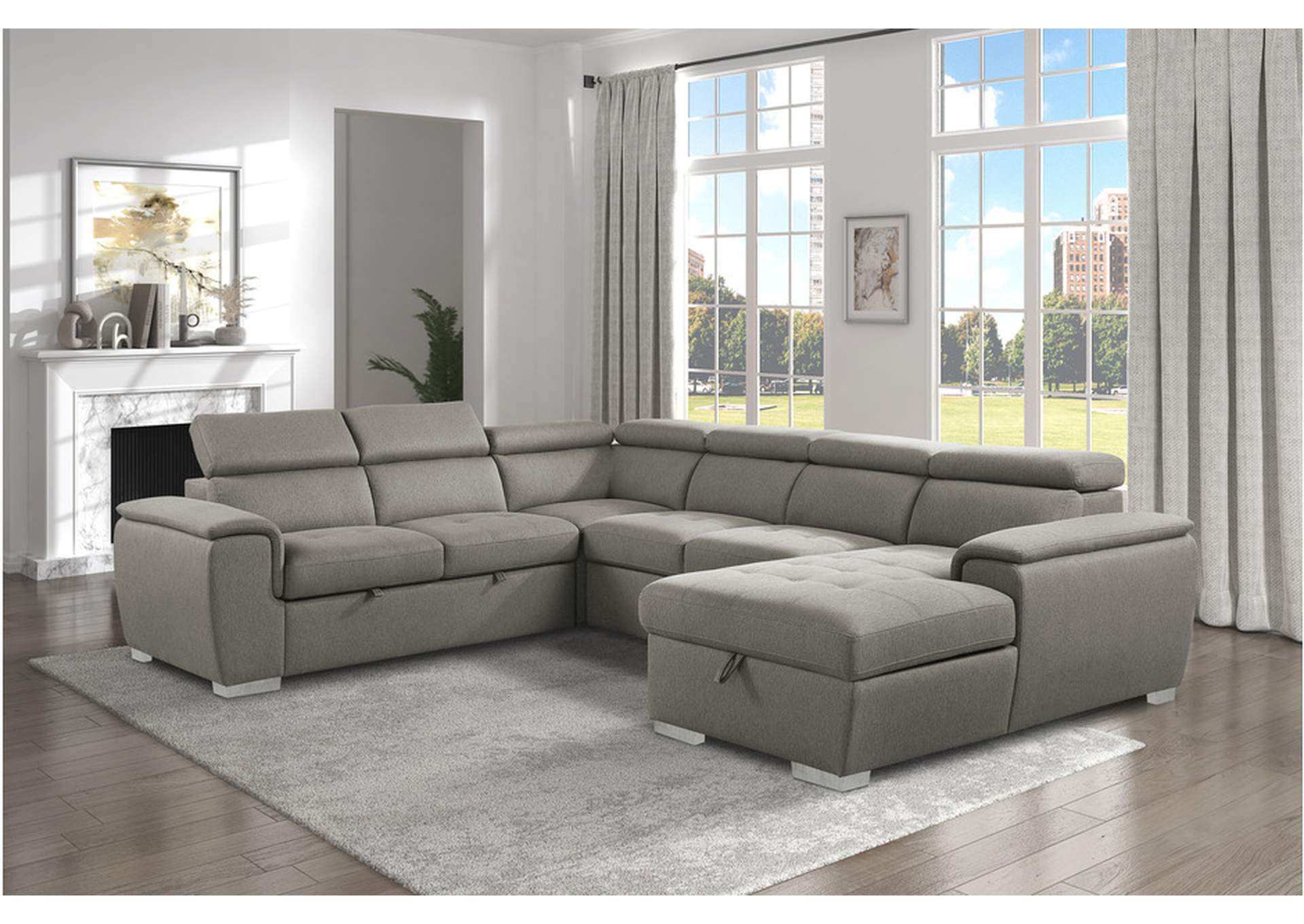 Berel Brown 9355 Living Room Sofa Set,Homelegance