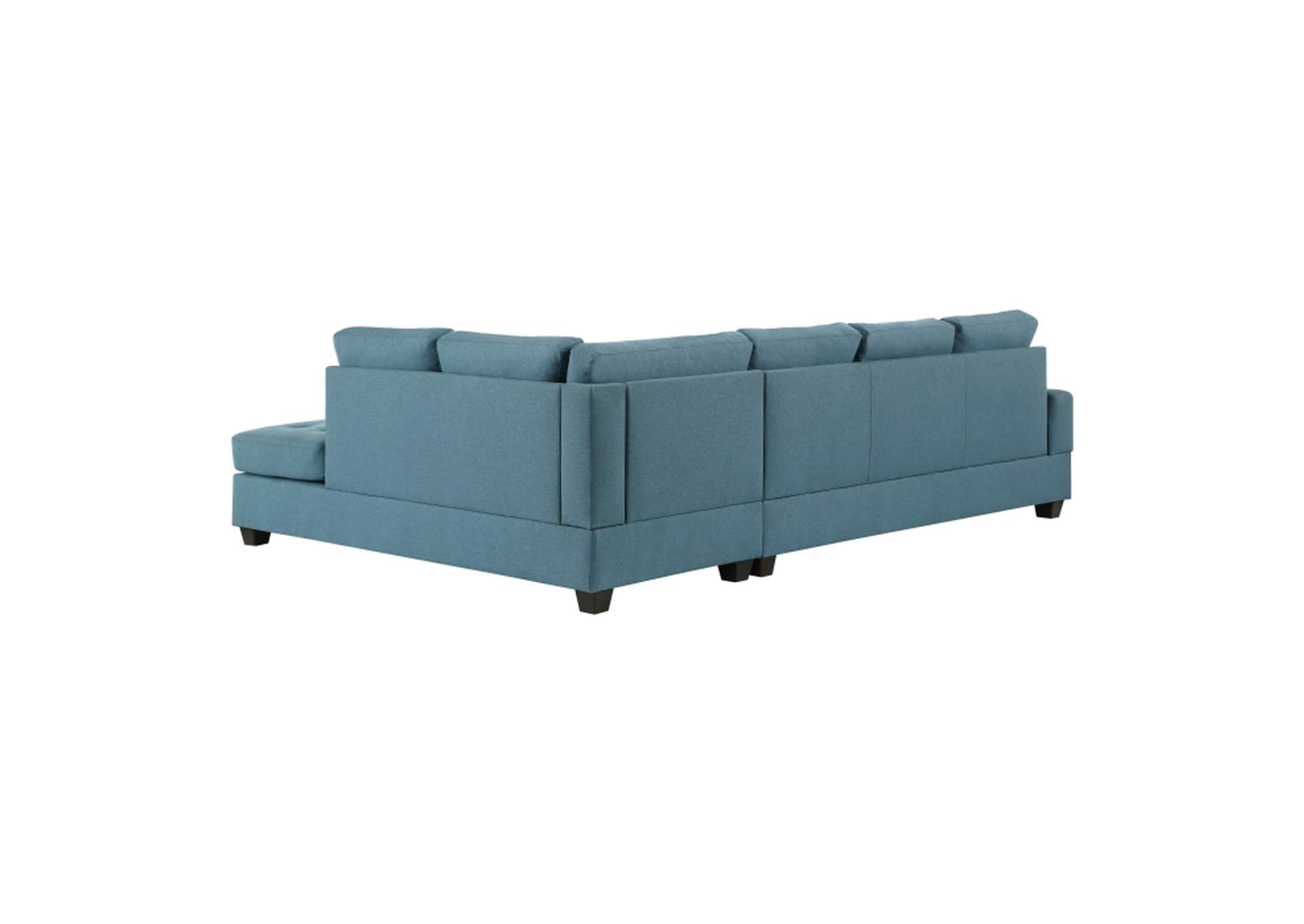 Dunstan 2-Piece Reversible Sectional With Drop-Down Cup Holders And Storage Ottoman,Homelegance